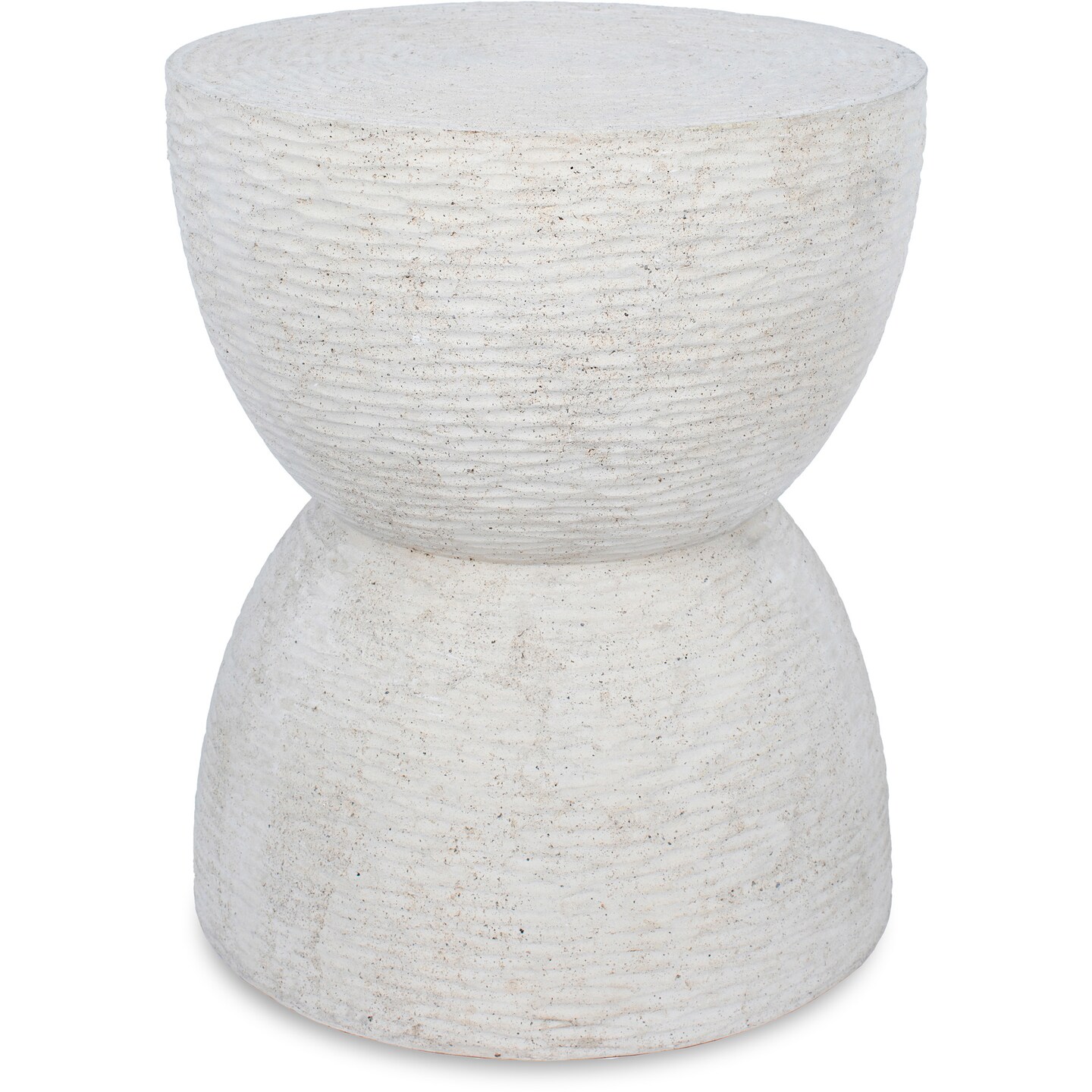 Signature Home Collection Textured Hourglass Side Table - 18" - White