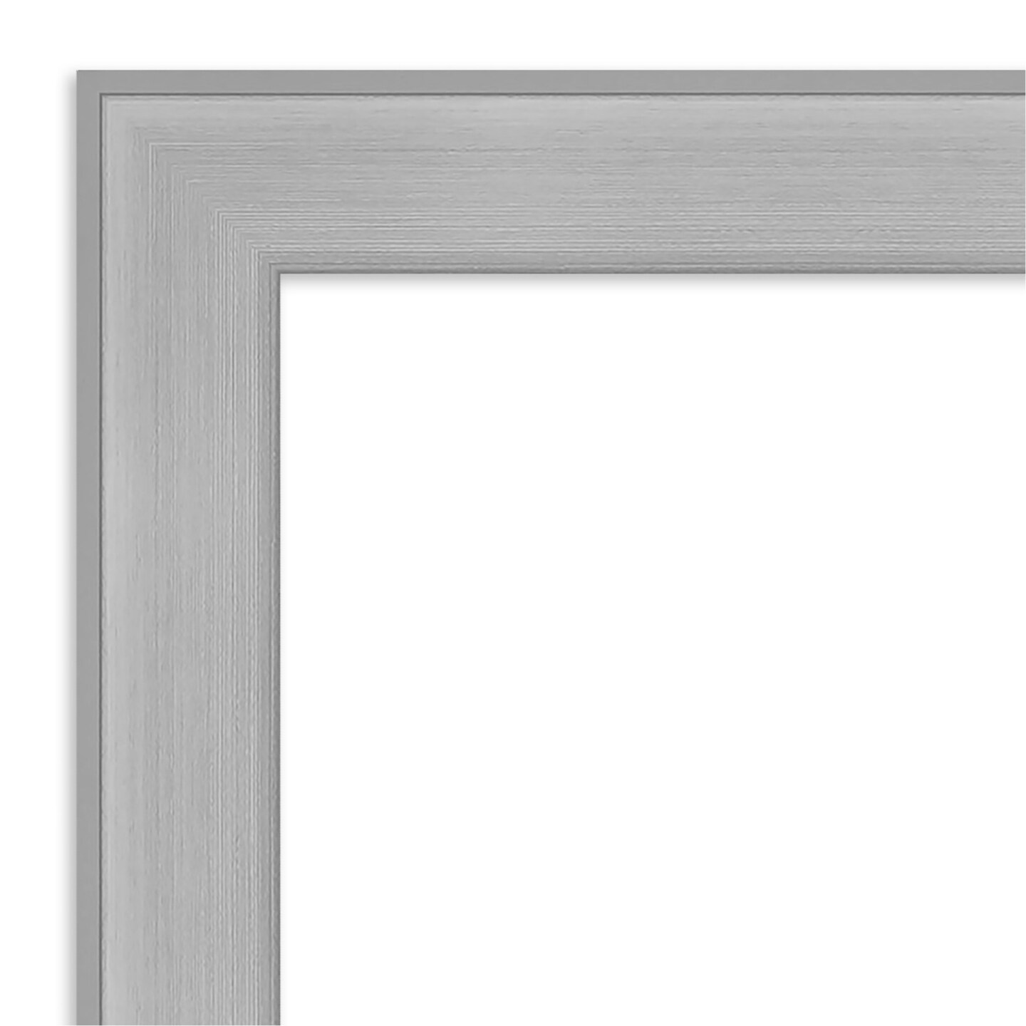 Amanti Art Mirror Makeover Bathroom Mirror Frame Border Kit -  Fully Assembled Peel and Stick Frame - Mirror NOT Included - Vista Brushed Nickel Trim