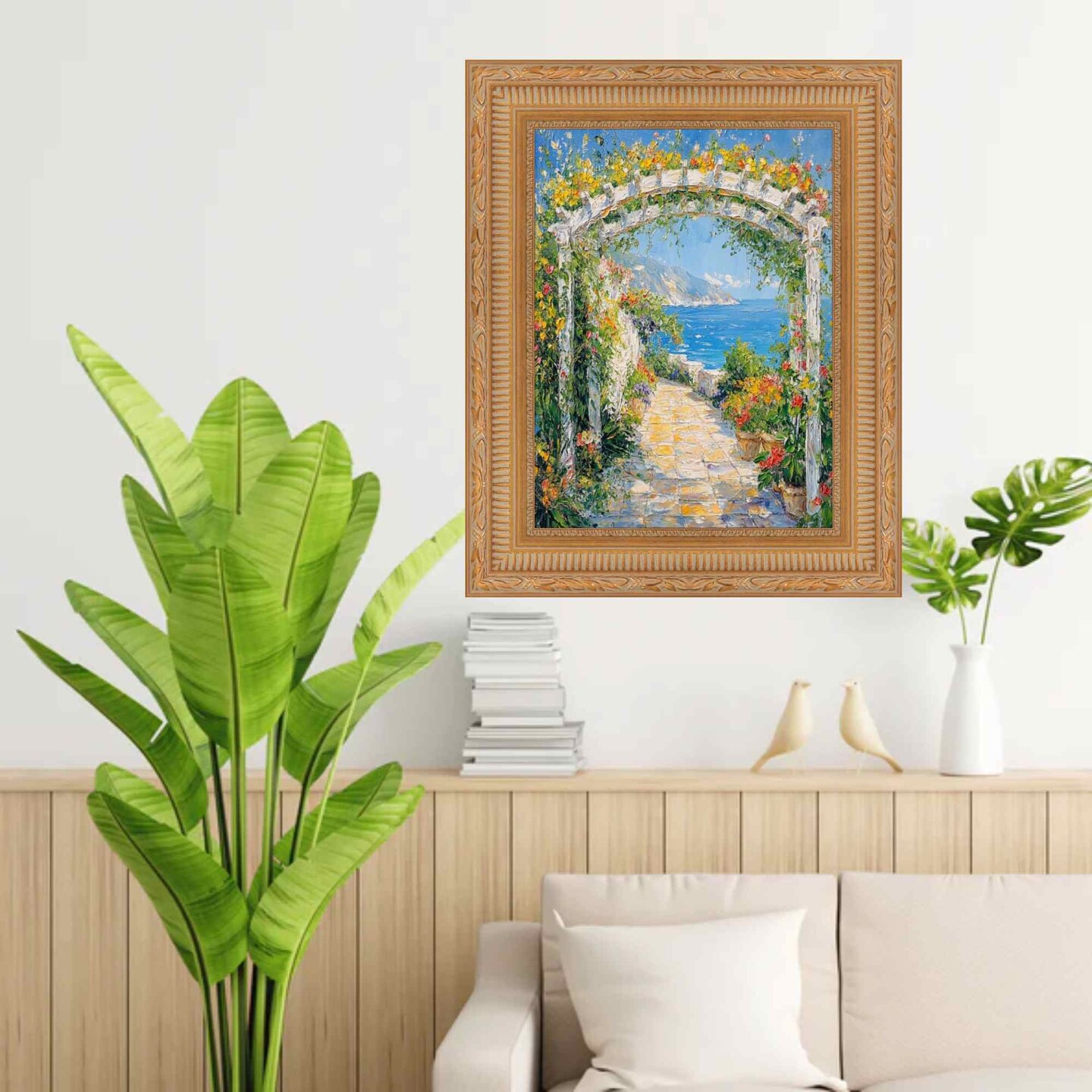Wide Colosseum Gold Leaf Scoop Picture Frame 24x36 frame