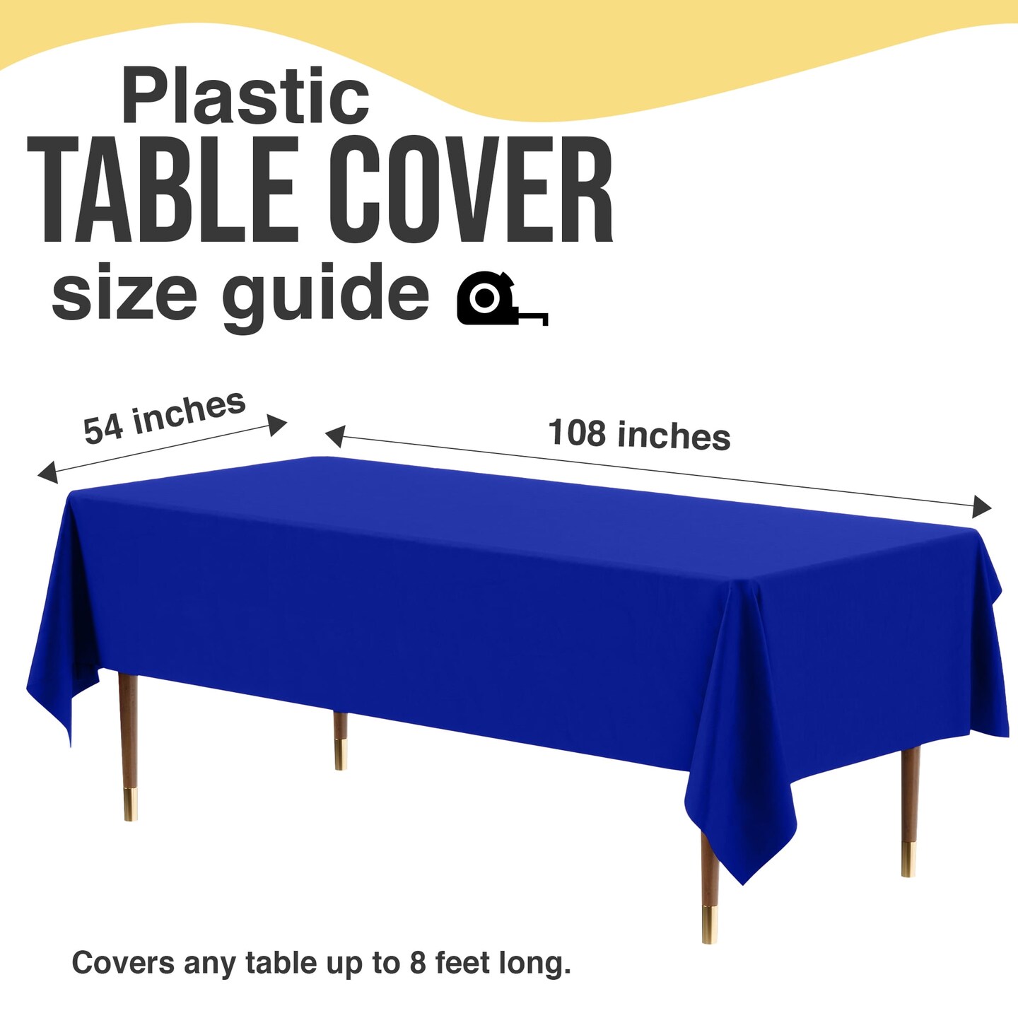 Exquisite 12-Pack Premium Plastic Tablecloth 54in. x 108in. Rectangle Plastic Table Cover