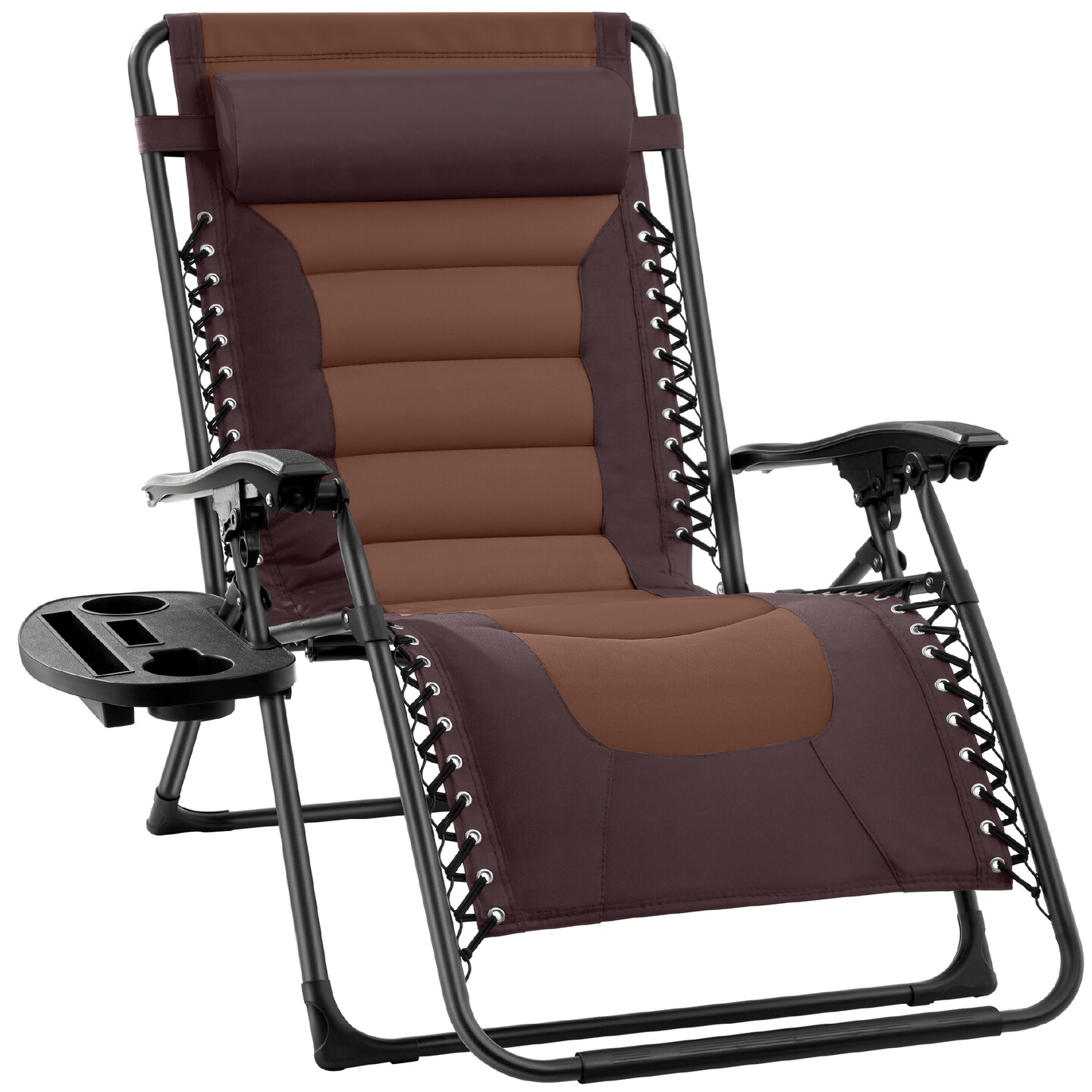 Best Choice Products Oversized Padded Zero Gravity Chair, Folding Outdoor Patio Recliner w/ Side Tray