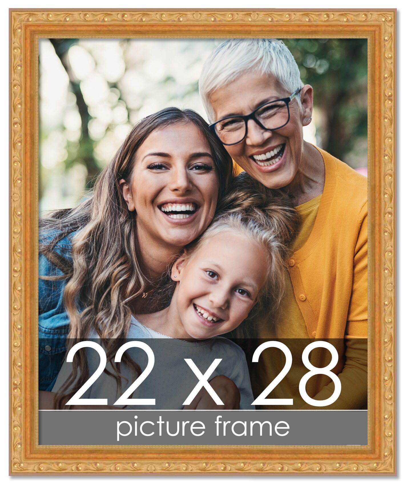 22x28 Museum-Quality Picture Frame with UV-Resistant Acrylic &#x26; Acid-Free Backing, Available in 4 Finishes - Gold, Silver, Bronze, and Black