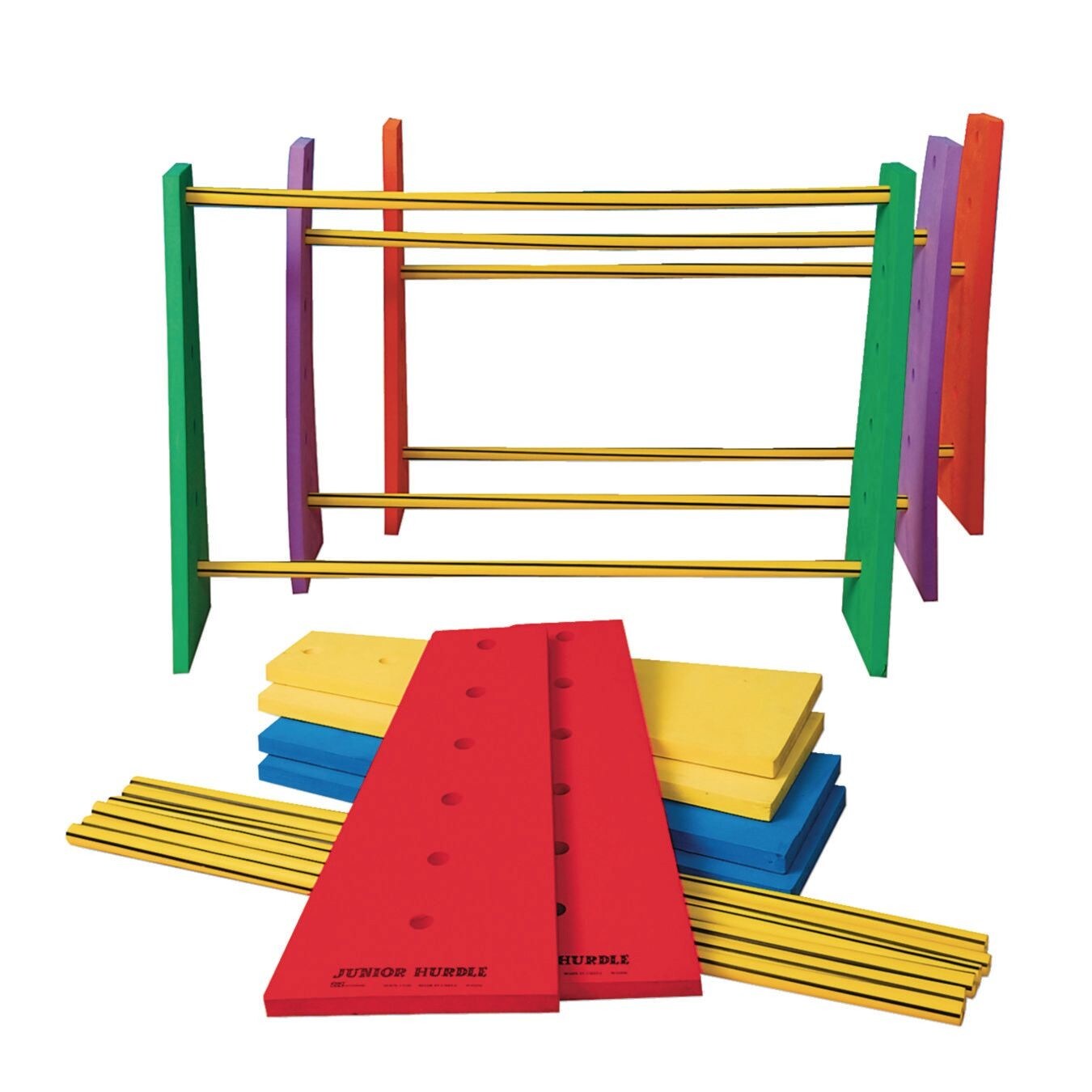 S&S Worldwide Adjustable Height Hurdles. Great for Field Day, PE Classes, and Backyard Fun for Kids. Also Suitable for Dog Training and Rehab. Includes 12 sides and 12 Cross Bars to make 6 Hurdles.