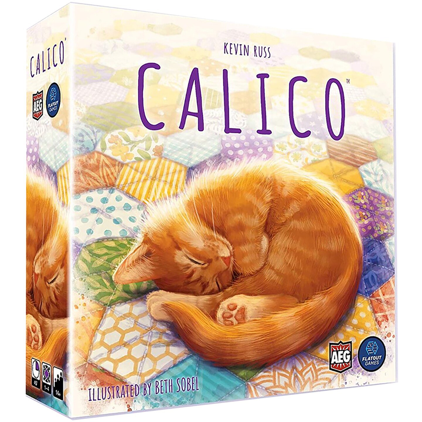 Calico Board Game, Award Winning Strategy Game, Sew Your Quilt to Score Points, Family Fun, Easy to Learn, Solo Play, Ages 8+, 1-4 Players, 30-45 Min, Flatout Games, Alderac Entertainment Group (AEG)