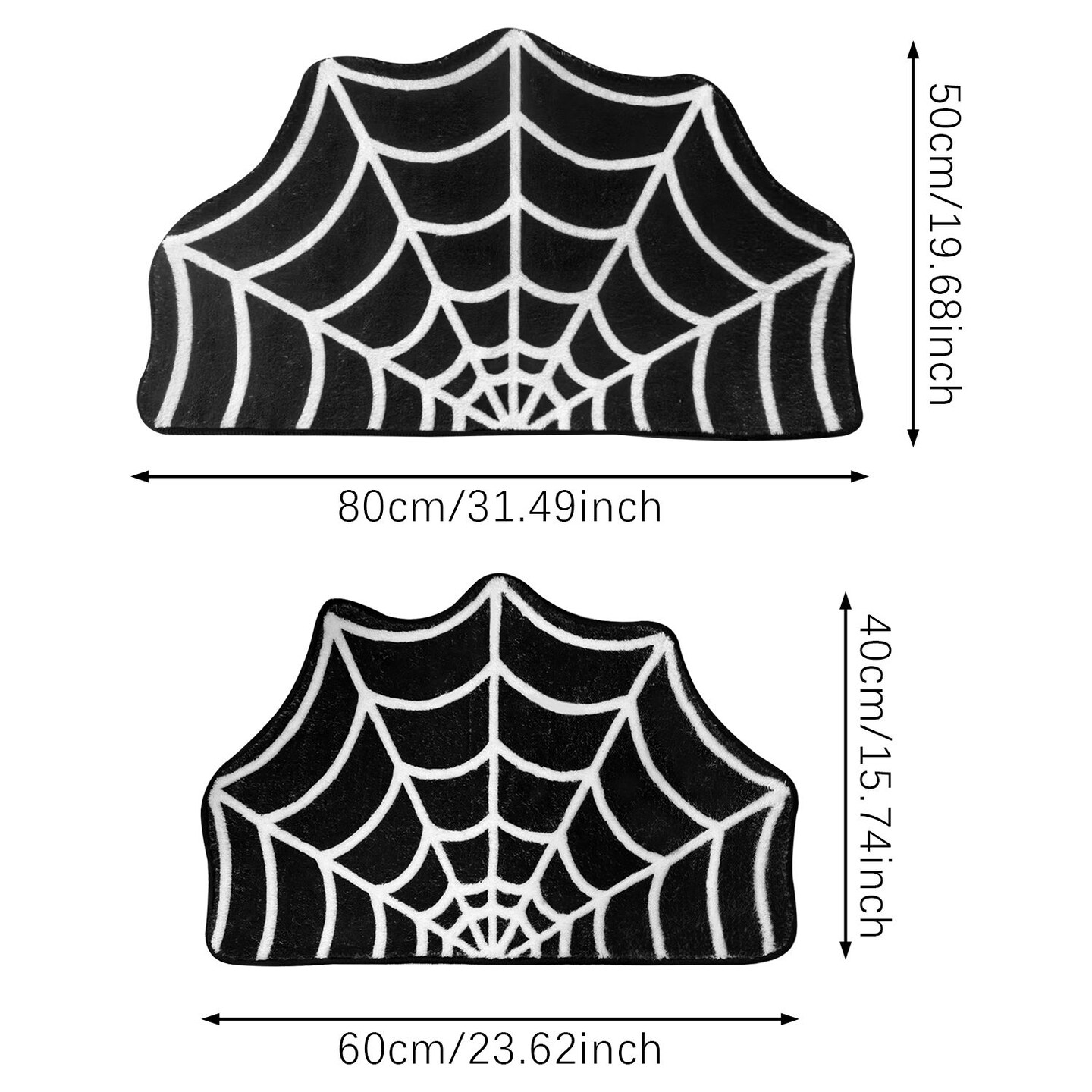 Spider Web Door Mat 2 Sizes Funky Spooky Cute Fun Bath Mat Washable Non-Slip Shower Rugs Witchy Horror Room Rugs Gothic Theme Party Area Carpet for Home Bedroom Kitchen Bathroom Decor 40*60/ 50*80cm