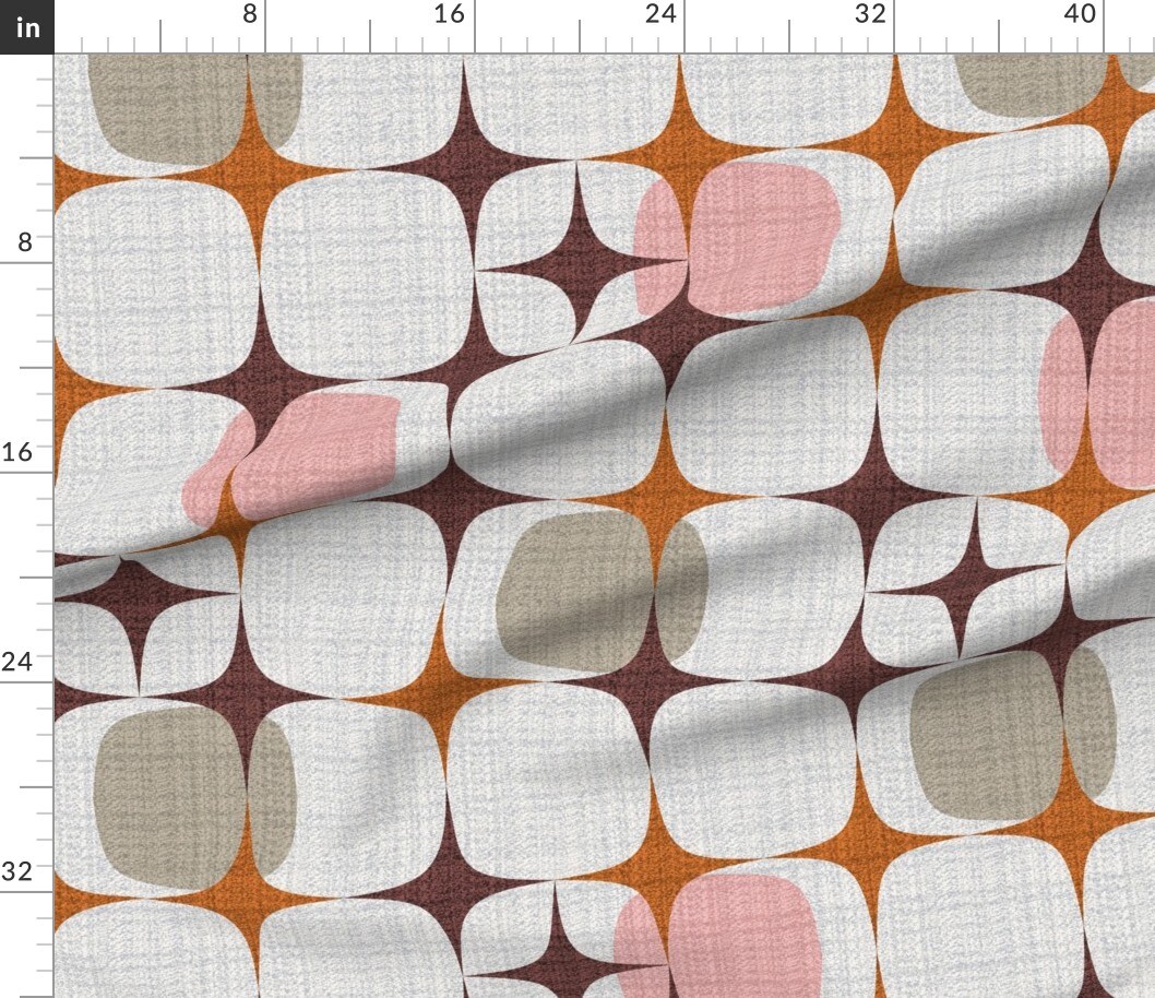 Mid Century Modern Geometric Retro Vintage Mod Custom Printed Fabric by Spoonflower Various Fabrics by the Yard or Fat Quarter