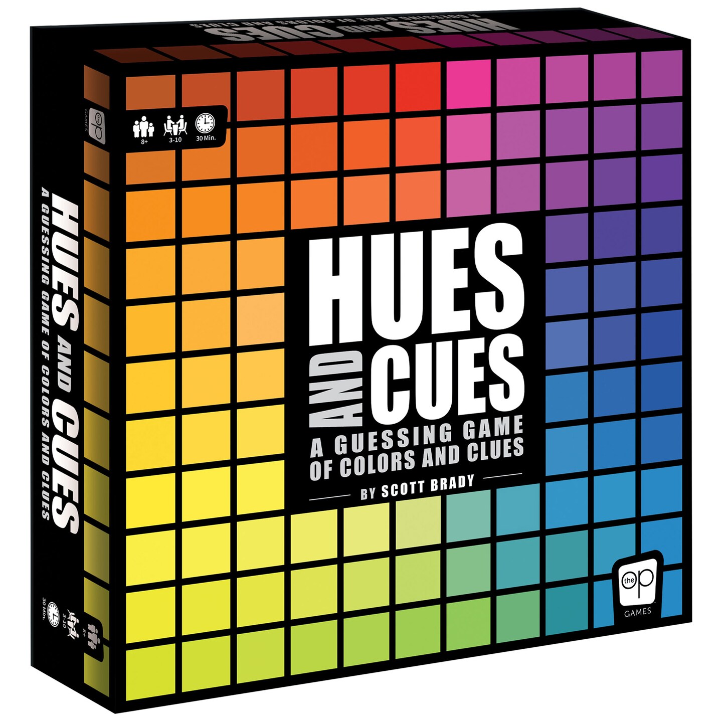 USAopoly: Hues & Cues - A Guessing Game Of Colors & Clues, Connect Word Clues To Colors On The Board, Family & Party Game Night, Ages 8+, 3-10 Players