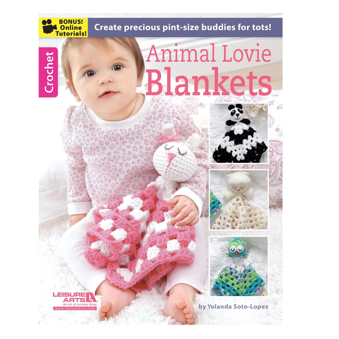 Leisure Arts Animal Lovie Blankets Crochet Book – Step-by-Step Stitch Guide with Easy Patterns and Techniques, Learn to Crochet with This Crochet Pattern Books