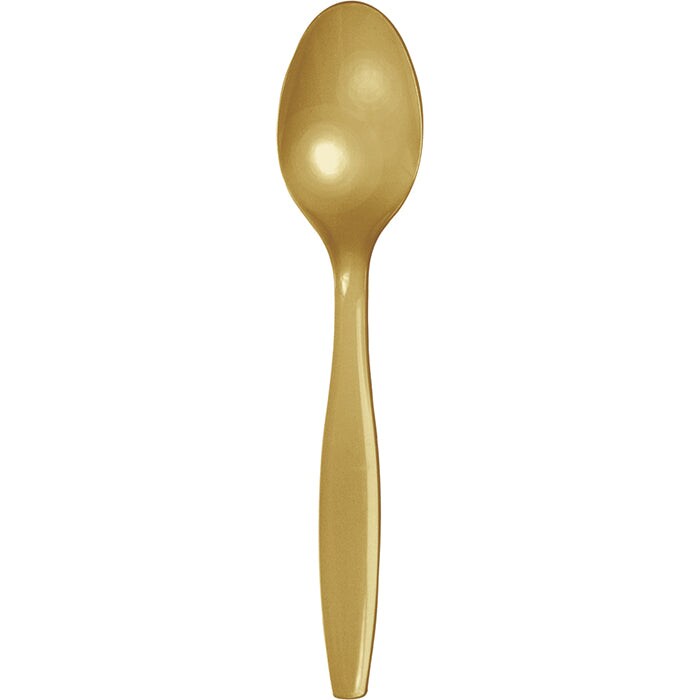 Glittering Gold Plastic Spoons (24/Pkg)