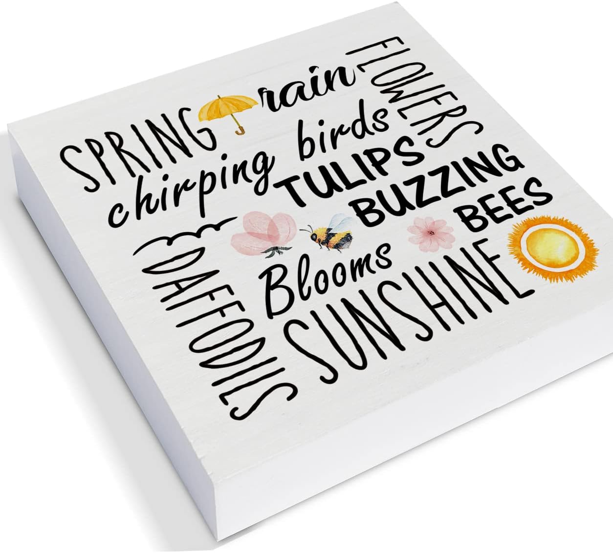 Spring Quote Wooden Box Sign Farmhouse Wood Box Sign Spring
