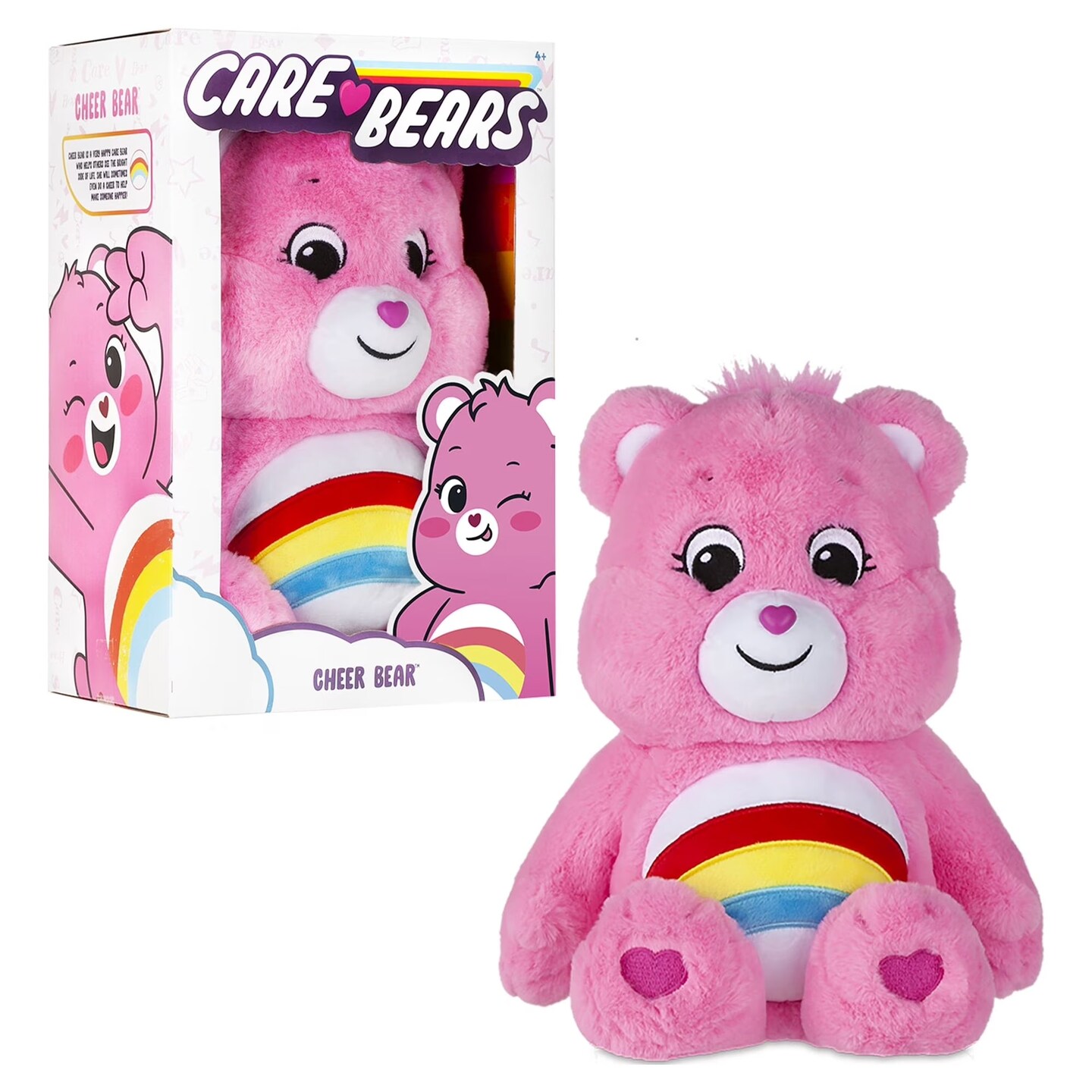Care Bears Cheer Bear Medium Plush - 14 Inch Classic Stuffed Animal