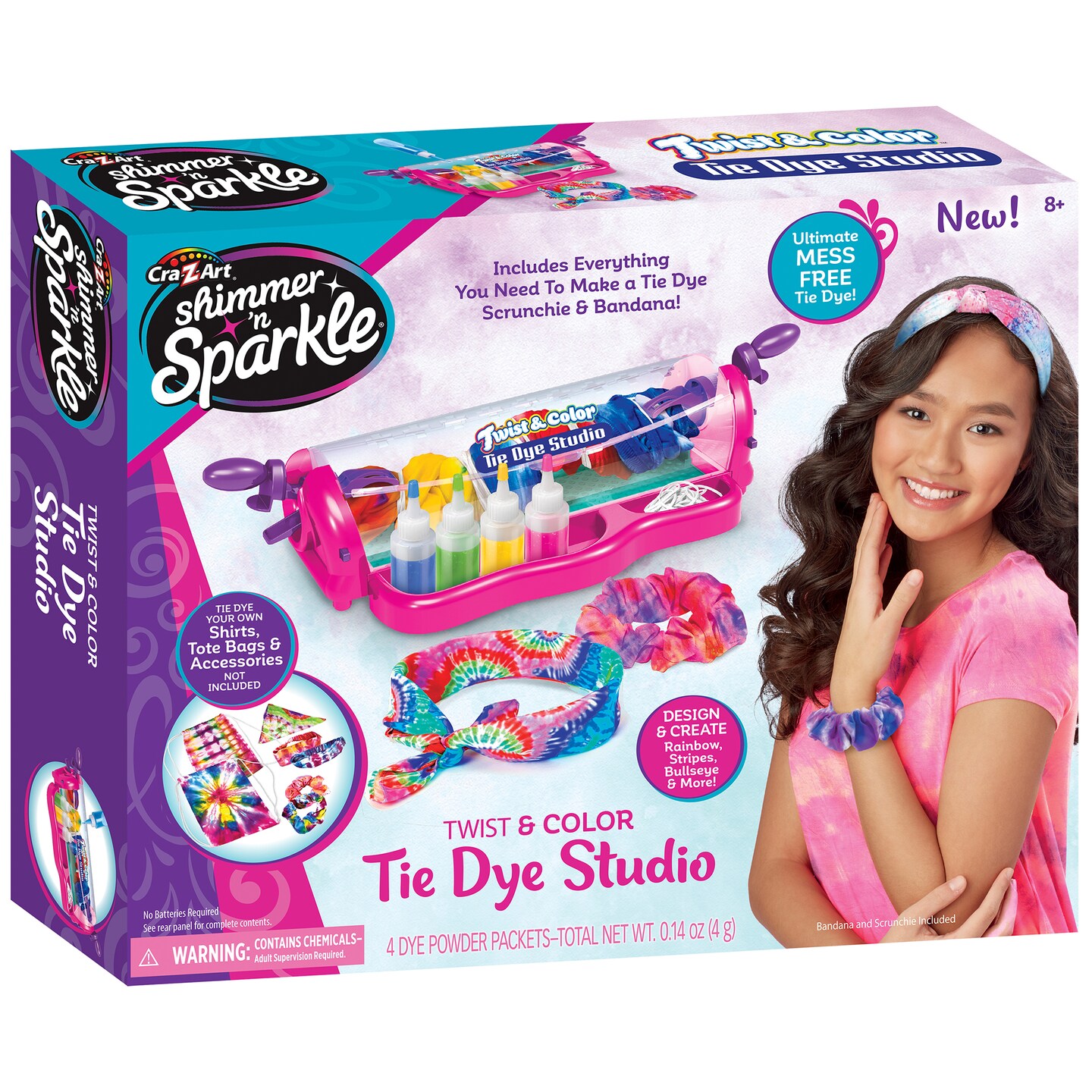 Shimmer &#x27;N Sparkle: Twist &#x26; Color Tie Dye Studio Craft Kit, Ages 8+