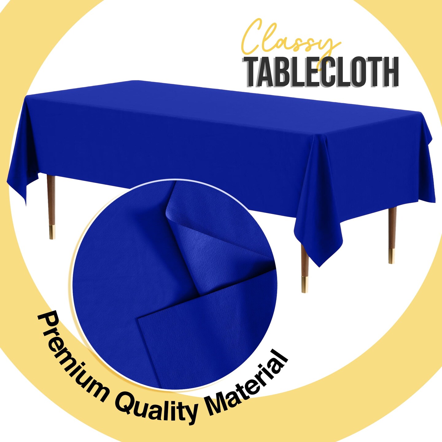 Exquisite 12-Pack Premium Plastic Tablecloth 54in. x 108in. Rectangle Plastic Table Cover