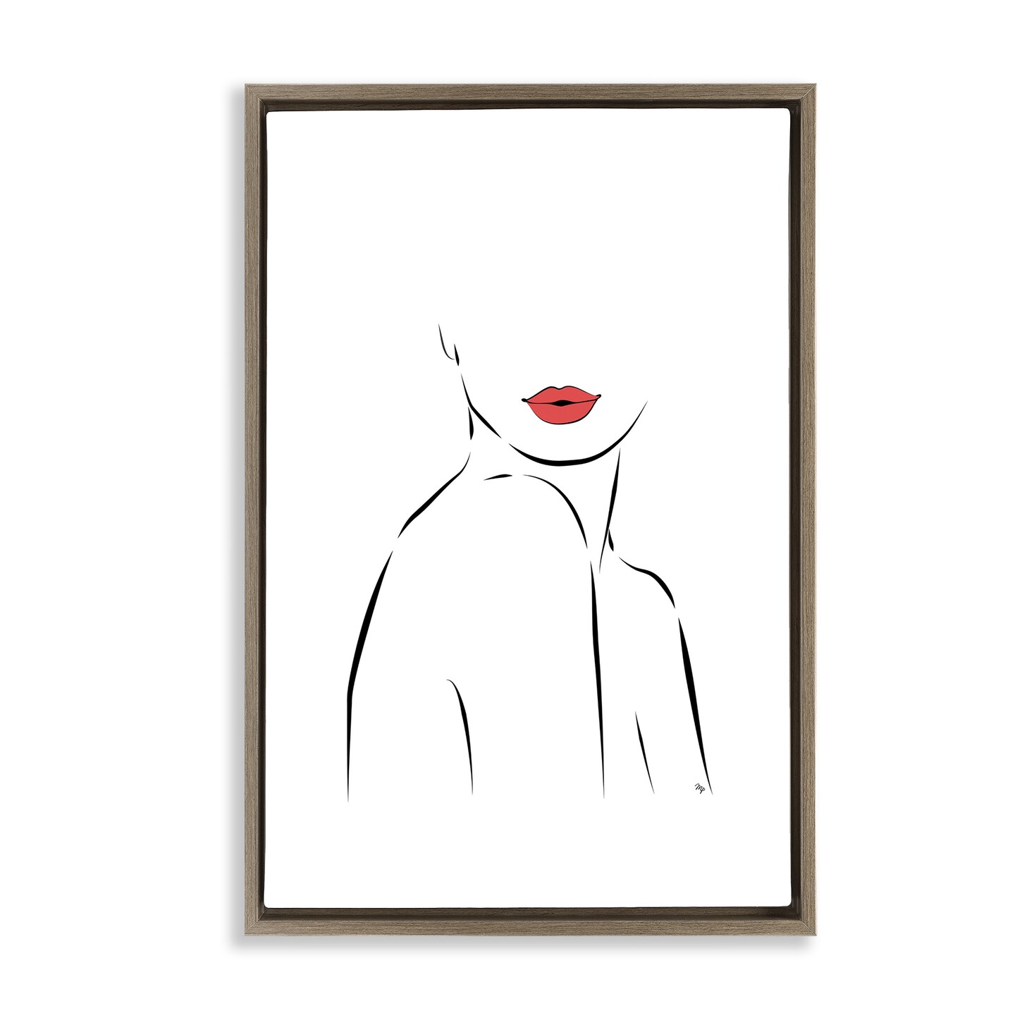 Stupell Industries Feminine Line Torso Drawing Floating Frame By Martina Pavlova