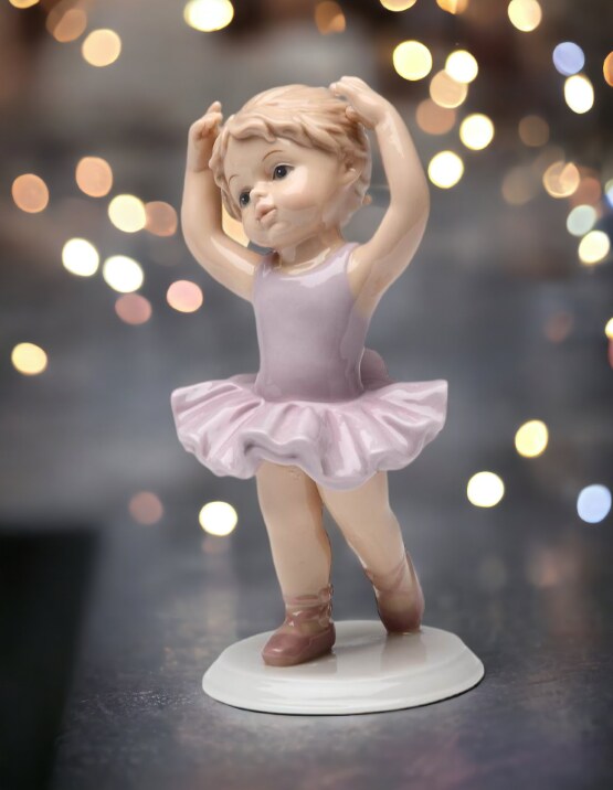 Ceramic Hands Up Ballet Girl Figurine, Home Décor, Gift for Her, Gift for Daughter, Gift for Ballerina Dancer