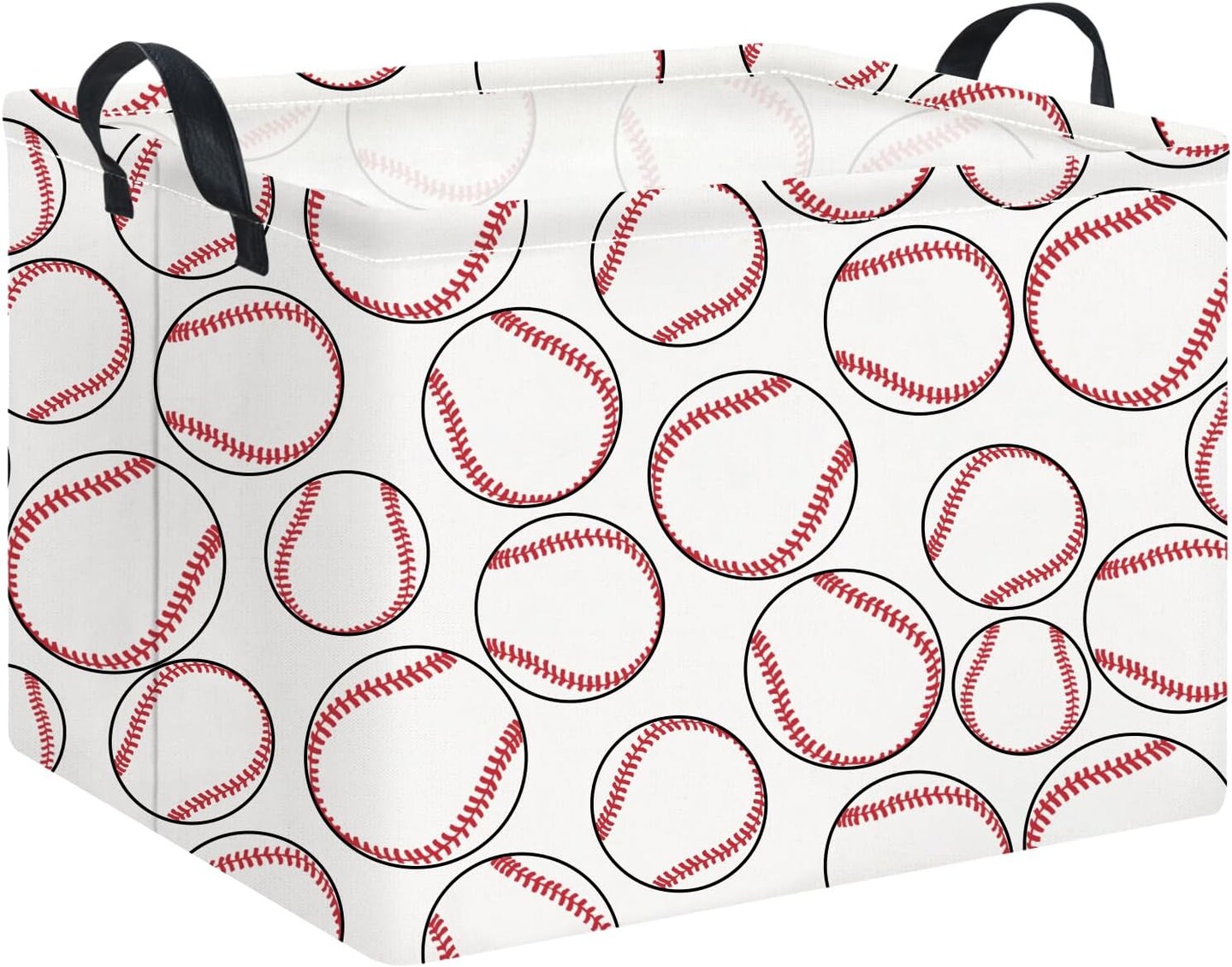 Rectangle Storage Basket,Gift Basket Empty with Handles for Kids,Cute Organizer Toy Bin,Room Decor(Big Baseball)