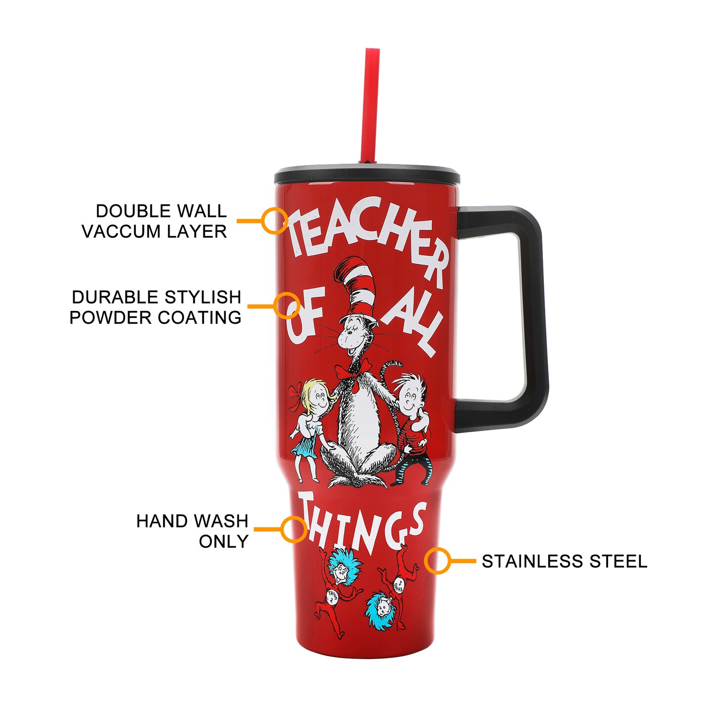 Dr. Seuss Teacher 40oz Tumbler w/ Handle
