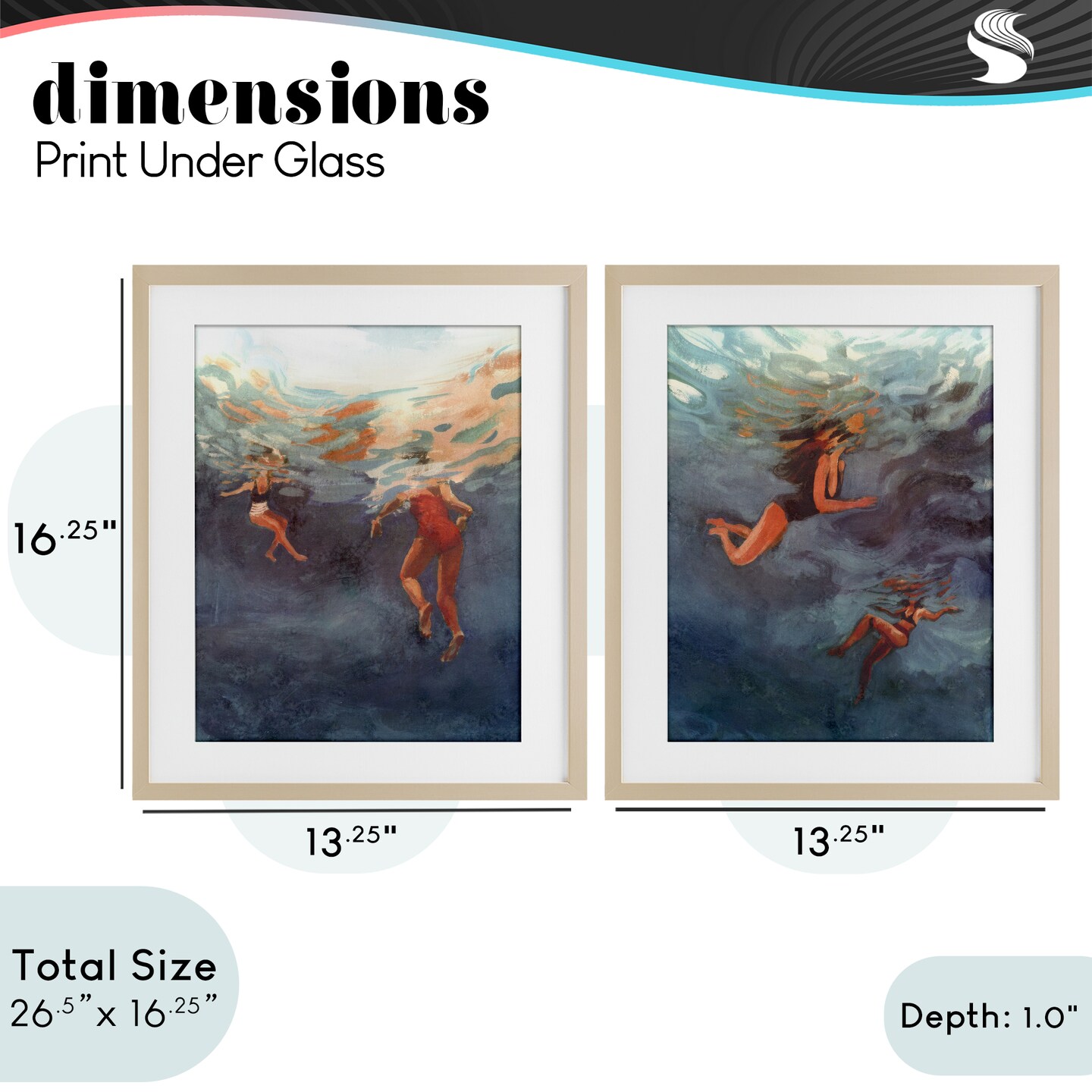 Stupell Industries Swimming Summer's Dance 2pc Framed Print Under Glass Set, design by Victoria Barnes