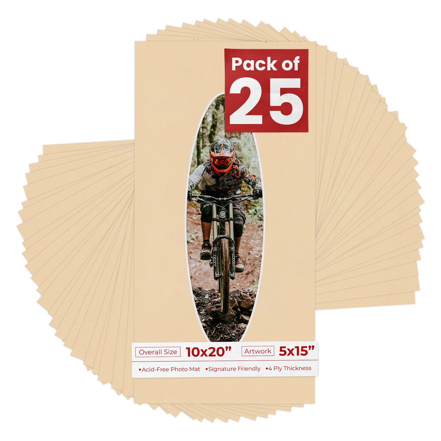 Toasted Almond Mat Board for 10x20 Frames - Oval Opening for 5x15 ...
