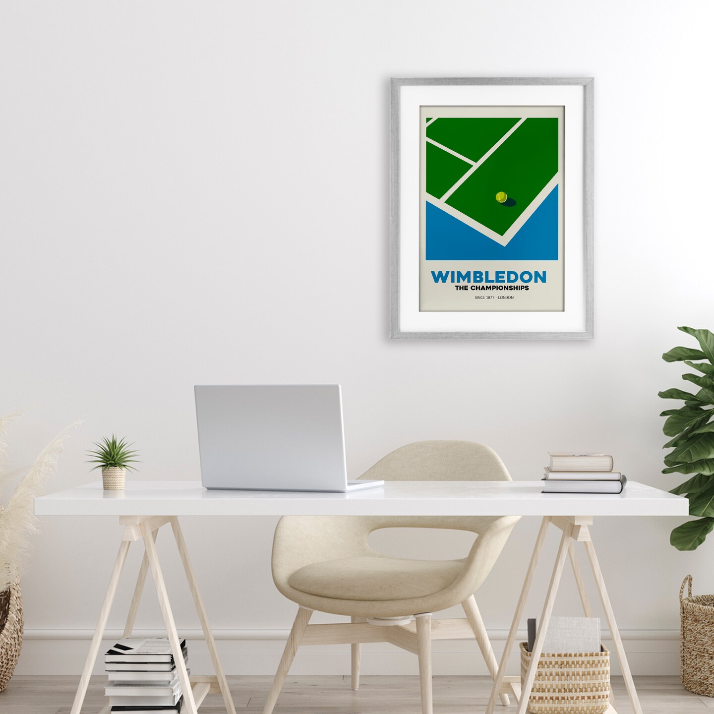 Stupell Industries Wimbledon Tennis Court Framed Print Under Glass, design by Andreas Magnusson