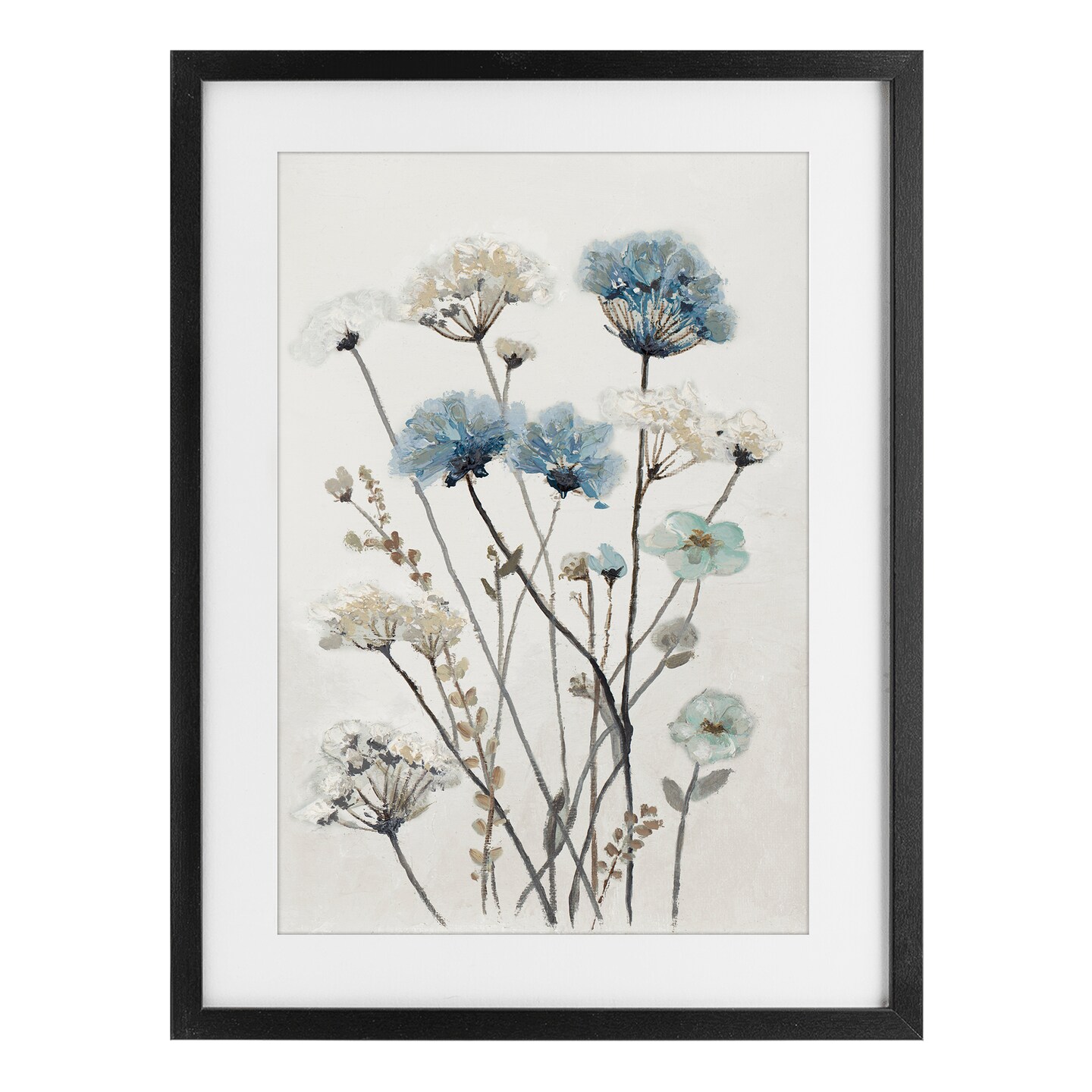 Stupell Industries Blue & Beige Garden Framed Print Under Glass, design by Patricia Pinto