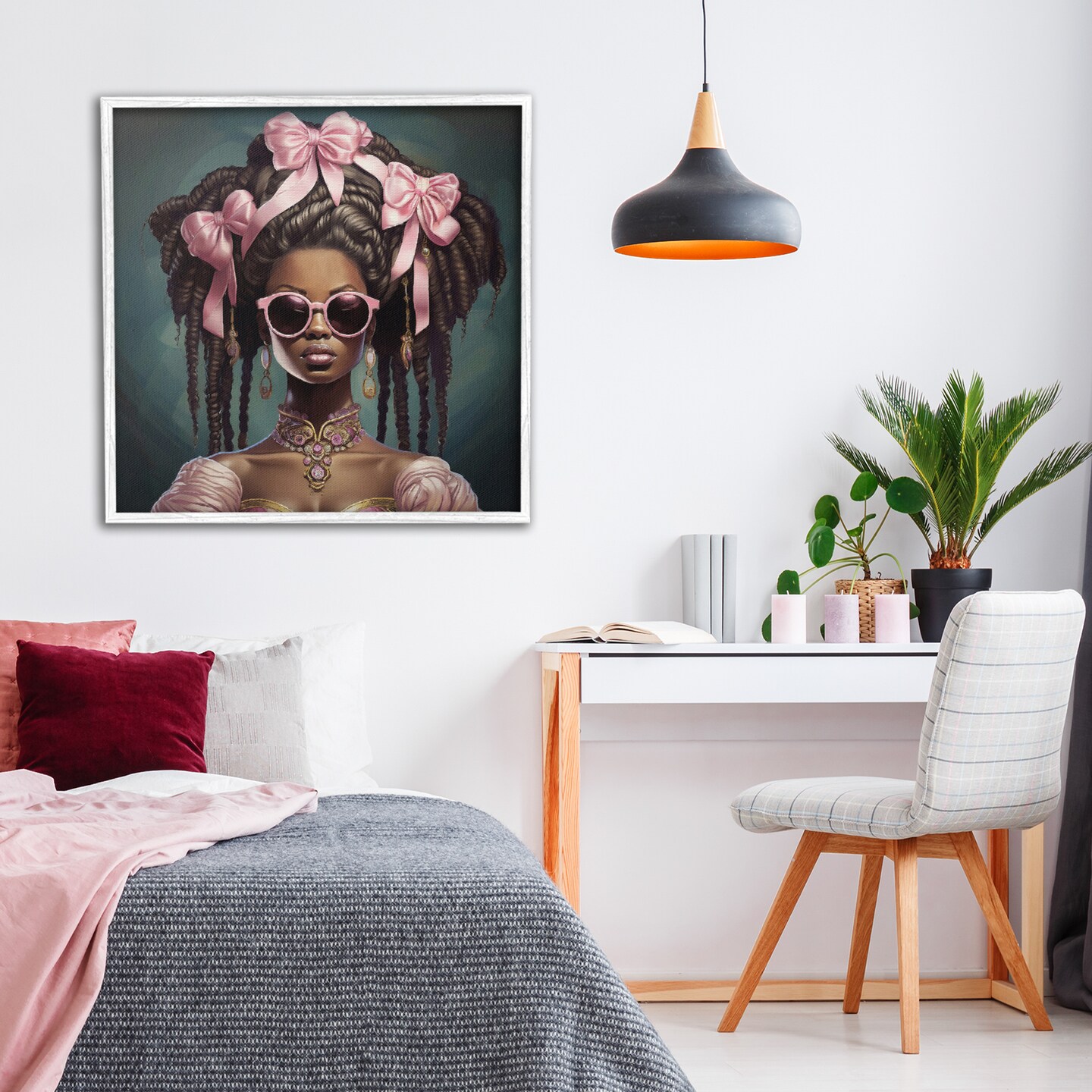 Stupell Industries Rococo Woman With Bows Framed Giclee, design by Grotto Studios