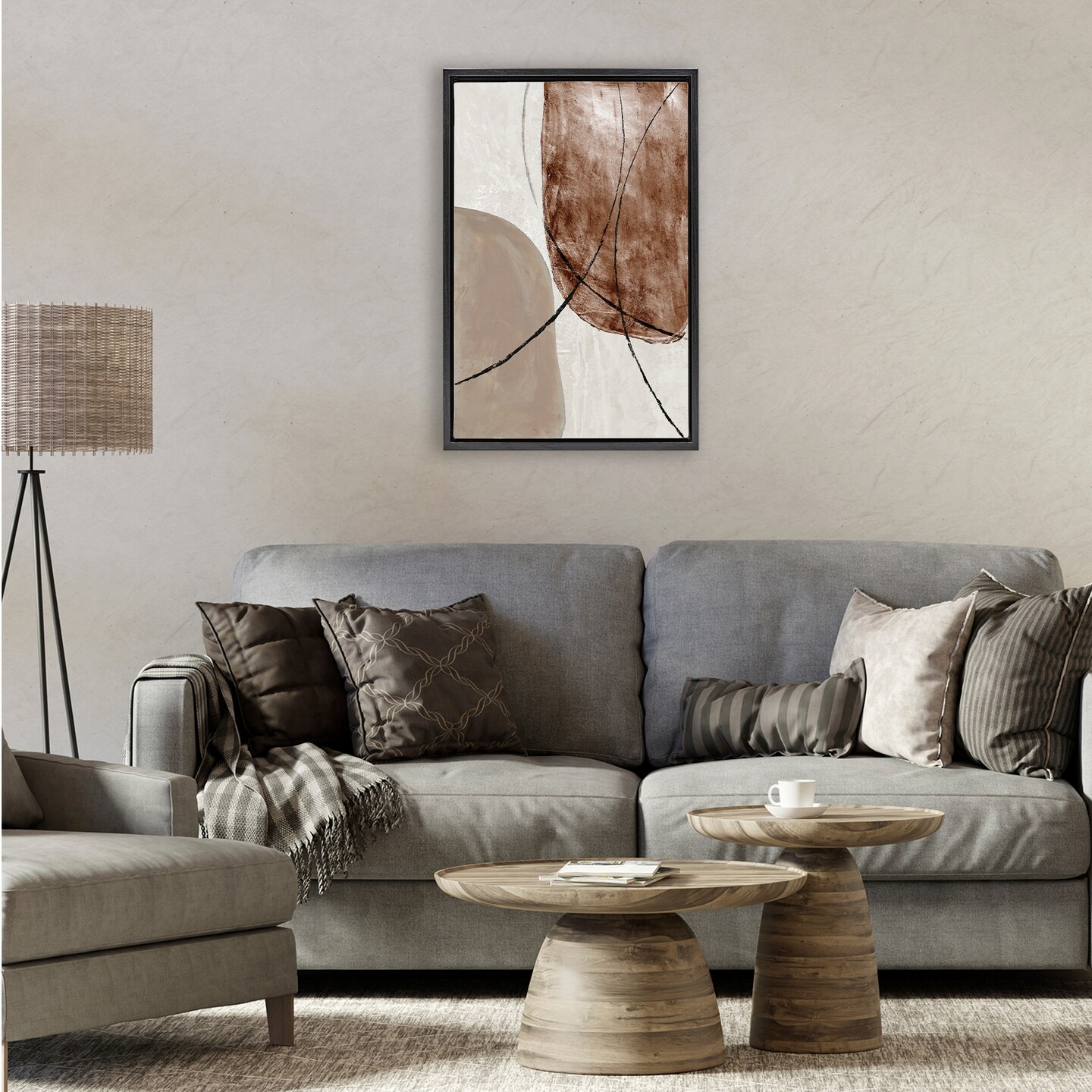 Stupell Industries Taupe & Brown Abstract Floating Frame, design by Merri Pattinian
