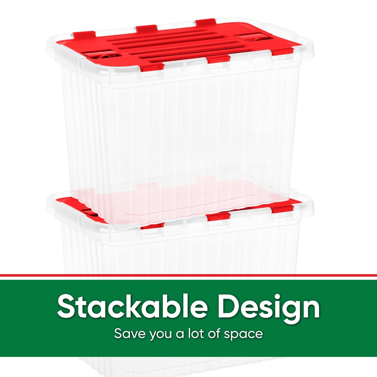 Superio Storage Box with Hinged Lids, Plastic Container Bins for Organizing with Attached Lid, Stackable Crates, BPA Free, Organizers for Home, Office, Dorm