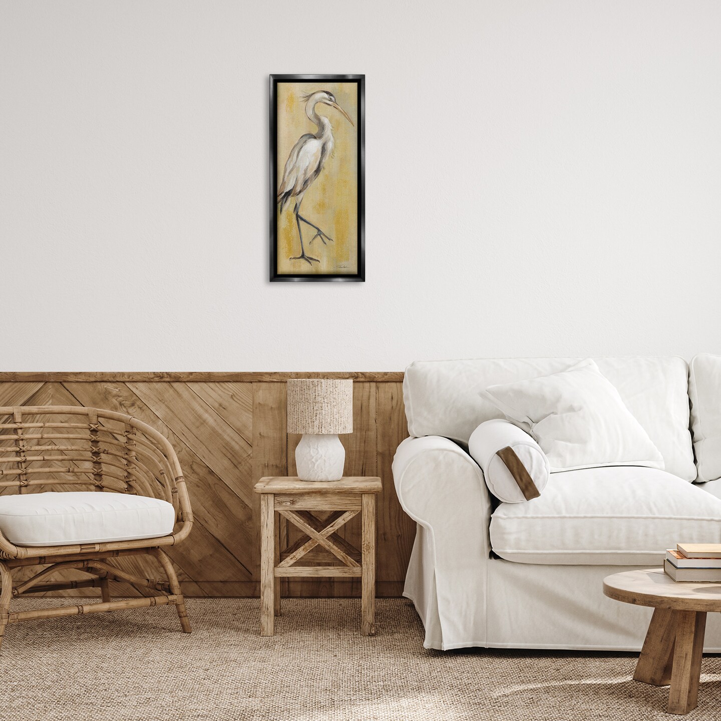 Stupell Industries Vintage Heron Stepping Floating Frame By Silvia Vassileva