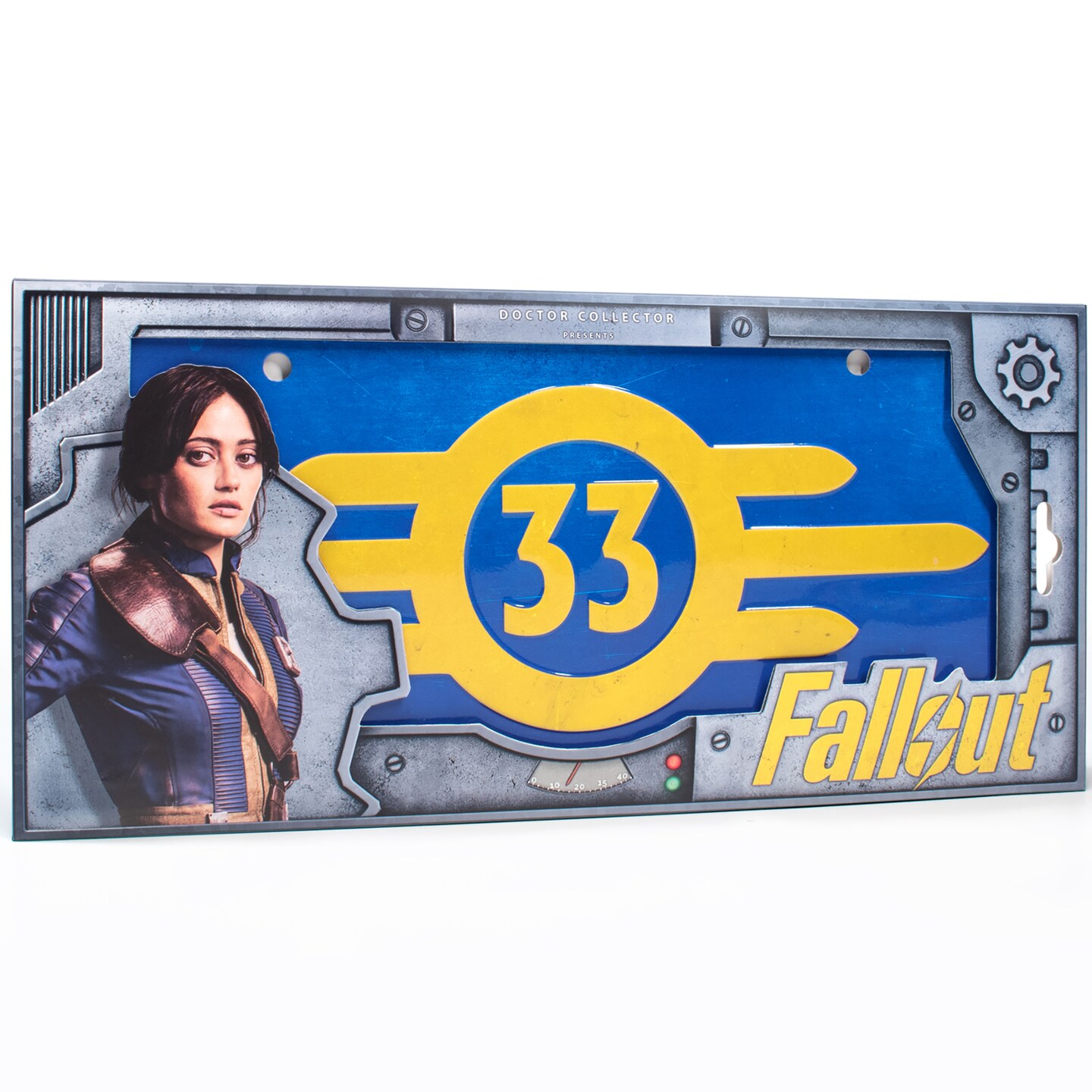 Doctor Collector: Fallout: License Plate - Vault 33 - Officially Licensed Based On The Hit Series, Collectible Memorabilia Decor, 13.19 x 6.3"