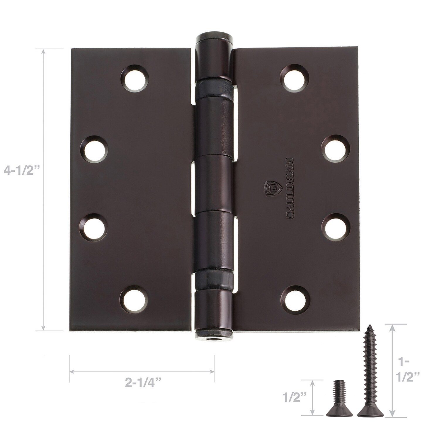 Cauldham (3 Pack) Commercial-Grade&#xA0;4-1/2&#x22; Full Mortise Ball-Bearing Door Hinges