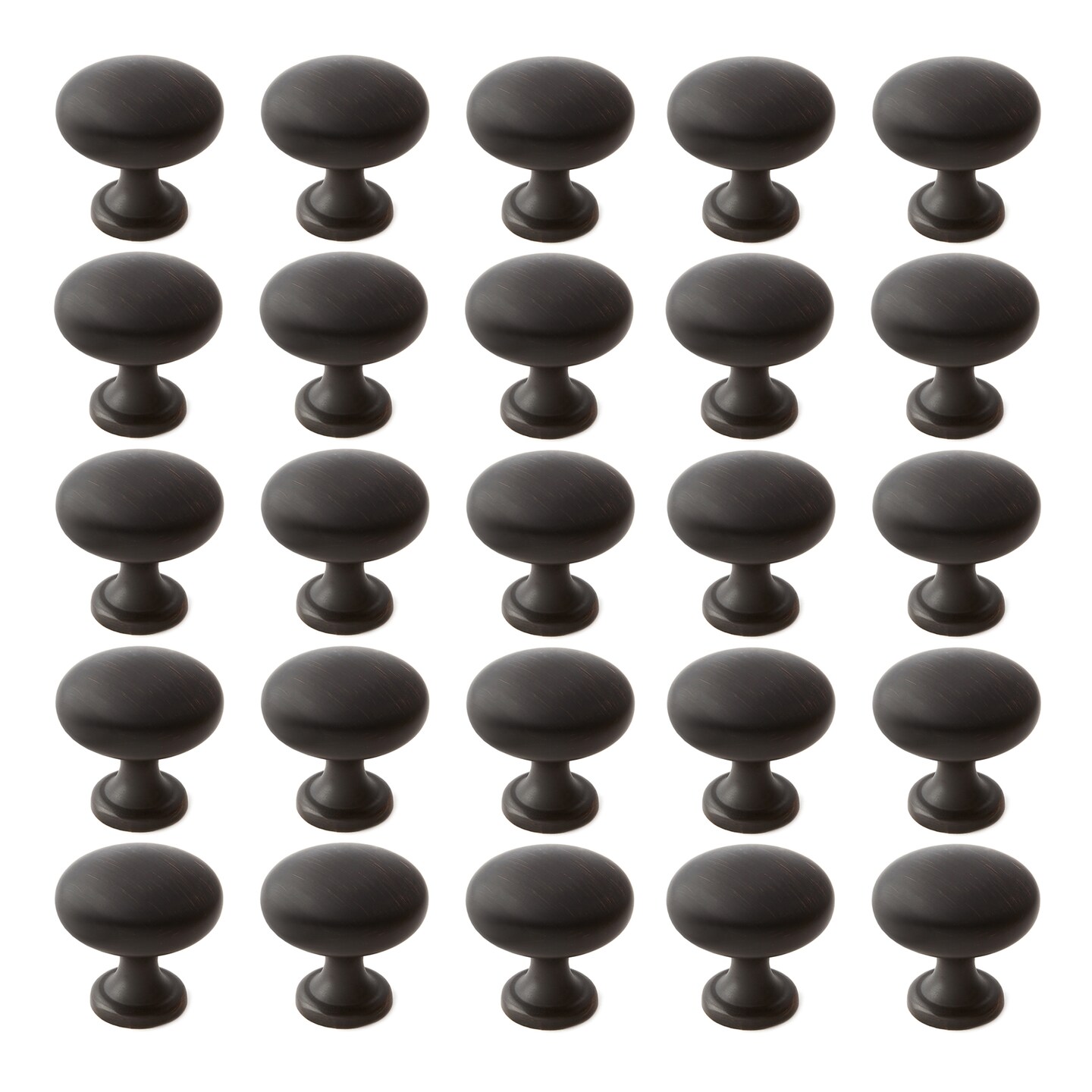 Cauldham Solid Round Kitchen Cabinet Knobs Pulls (1-1/8&#x22; Diameter) - Dresser Drawer/Door Hardware - Style R125 - Oil Rubbed Bronze