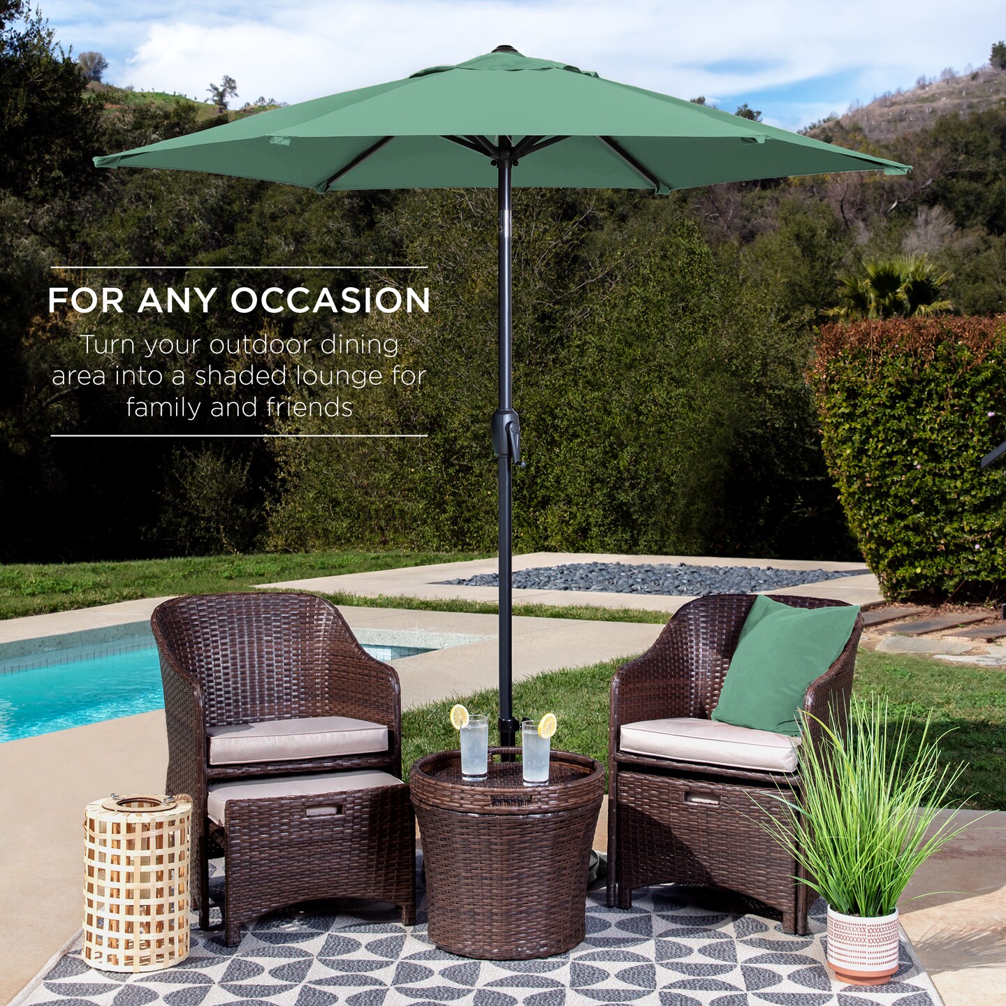 Best Choice Products 7.5ft Heavy-Duty Outdoor Market Patio Umbrella w/ Push Button Tilt, Easy Crank