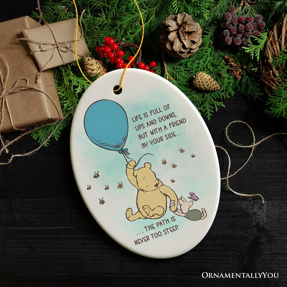 Life&#x27;s Ups and Downs are Easier With a Friend Ornament, Pooh Bear&#x27;s Uplifting Quote Christmas Keepsake and Decor