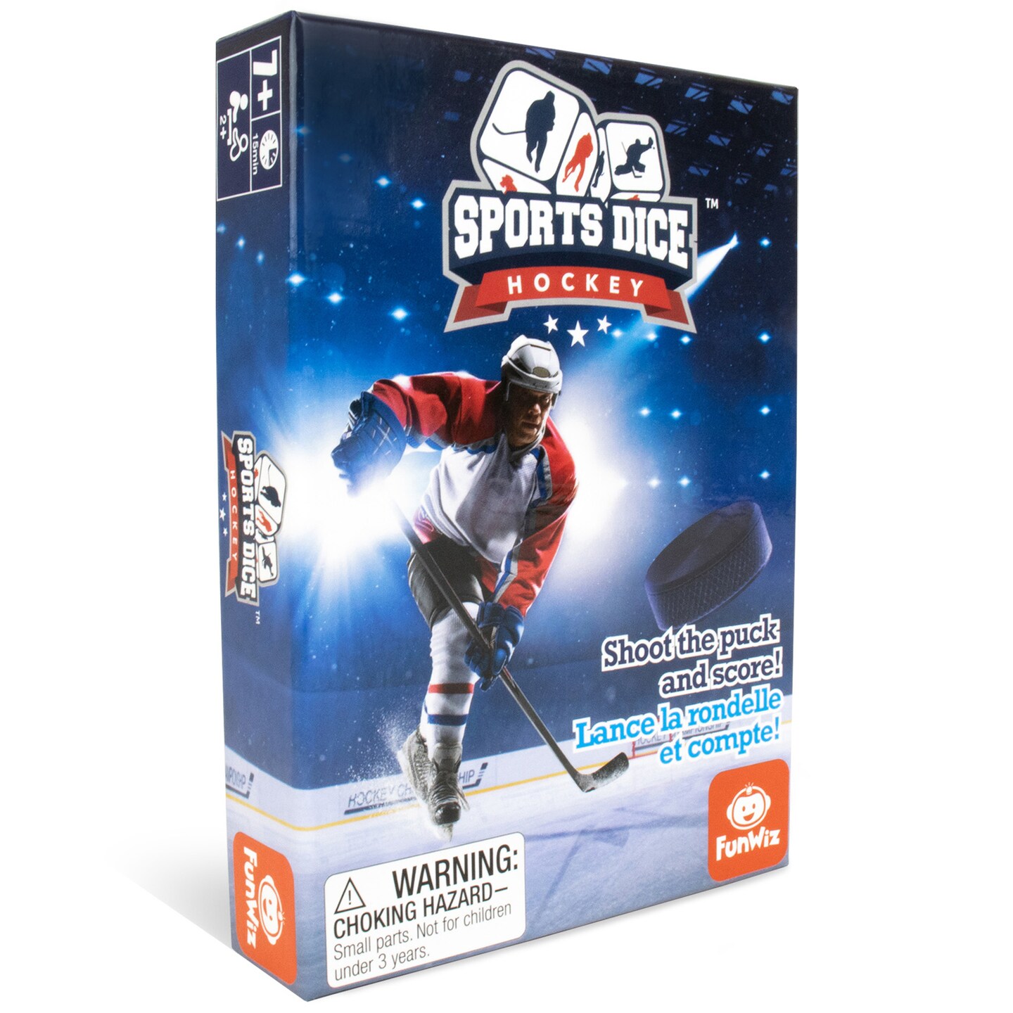 FoxMind Games: Sports Dice Hockey - Board Game, Shoot The Puck &#x26; Beat the Goaltender To Score, Easy To Learn &#x26; Fun To Play, 2 or 4 Players, Ages 7+