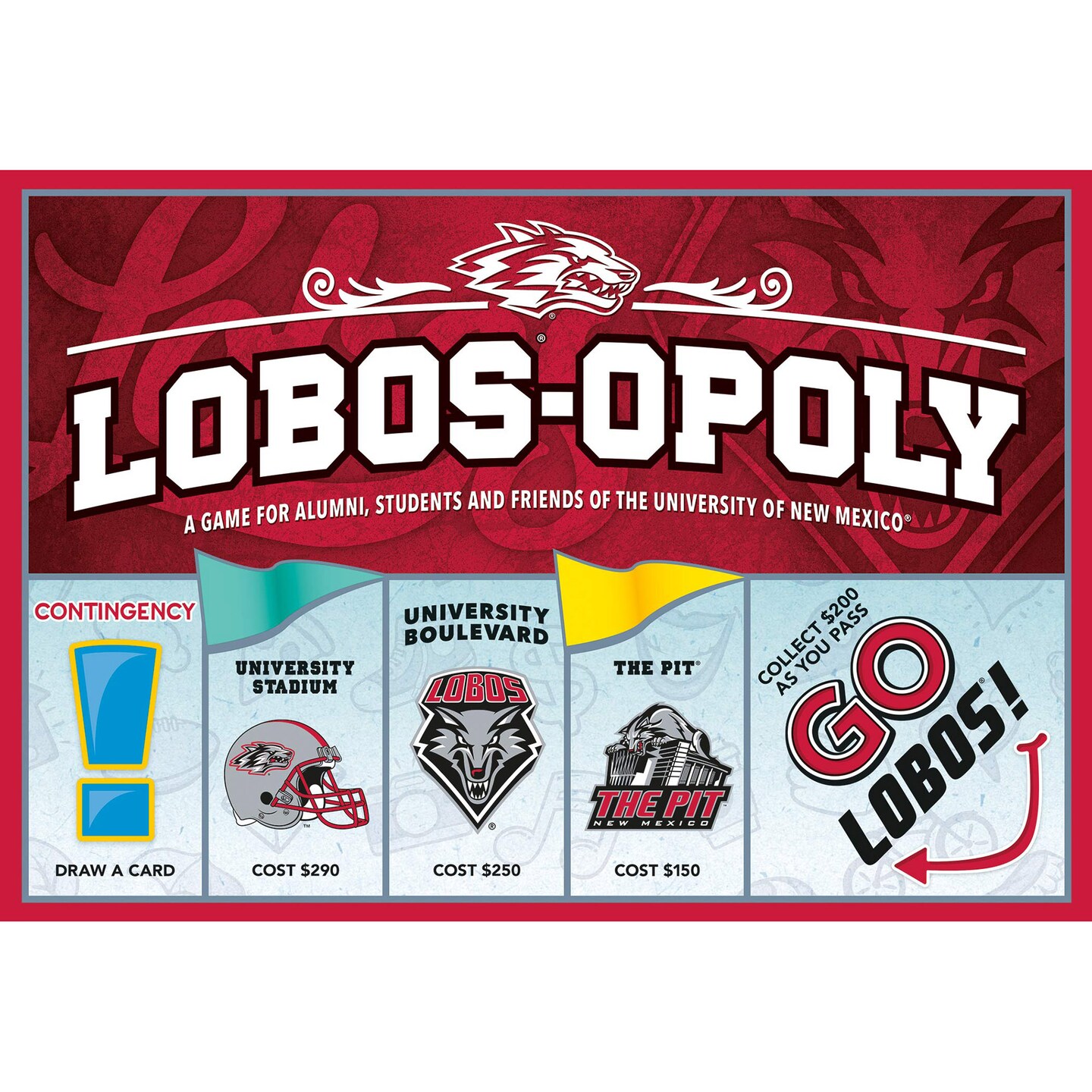 Late For The Sky: University of New Mexico Lobos-Opoly Monopoly Board Game