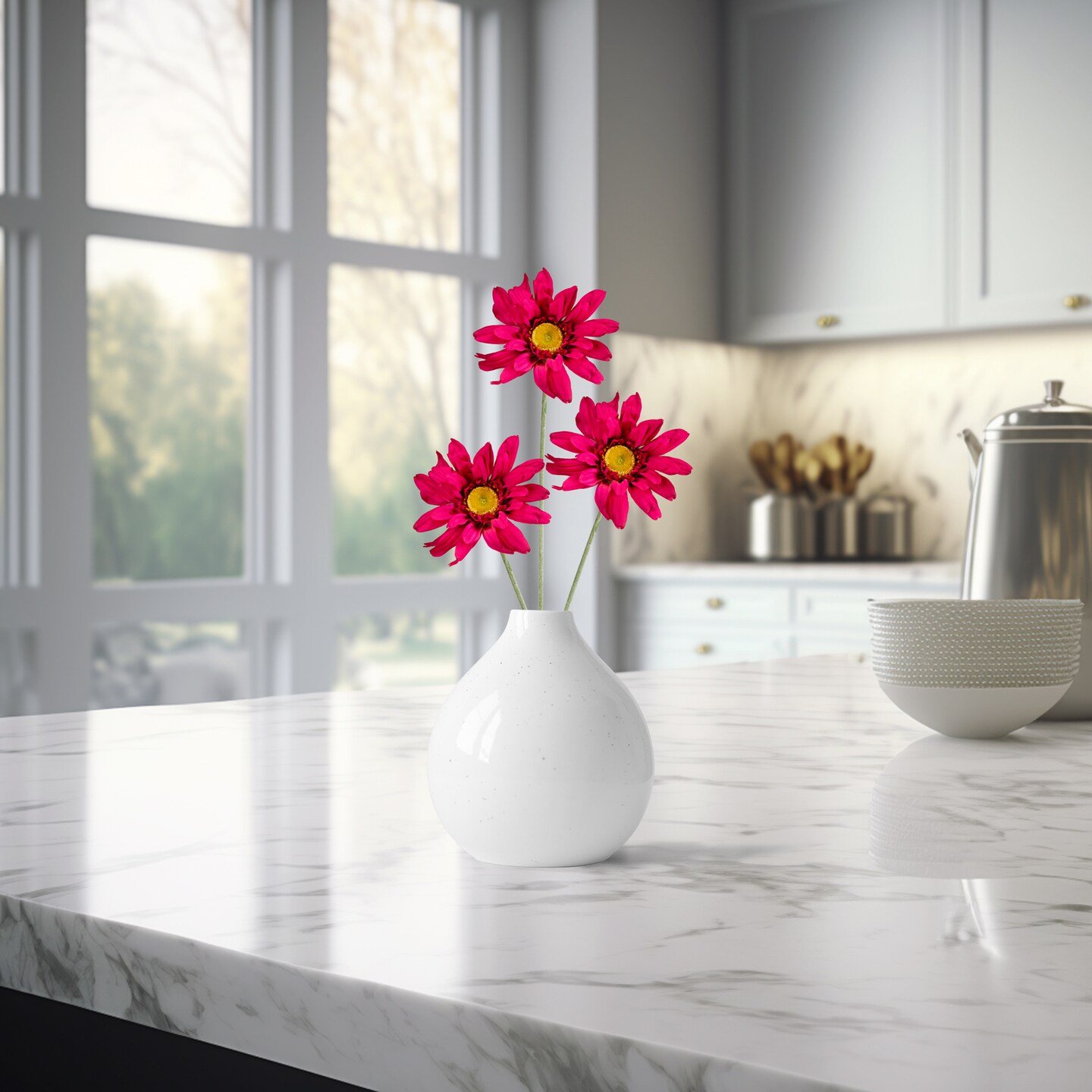 Allstate Gerbera Daisy Artificial Floral Stem Spray - 27" - Bright Pink