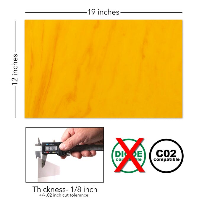 Marble & Wood Grain Acrylic 2.6mm (1/8th Inch), 12x19 inch | CO2 Laser & CO2 Glowforge Ready, Special Pattern Cast Acrylics, Craft Closet Brand