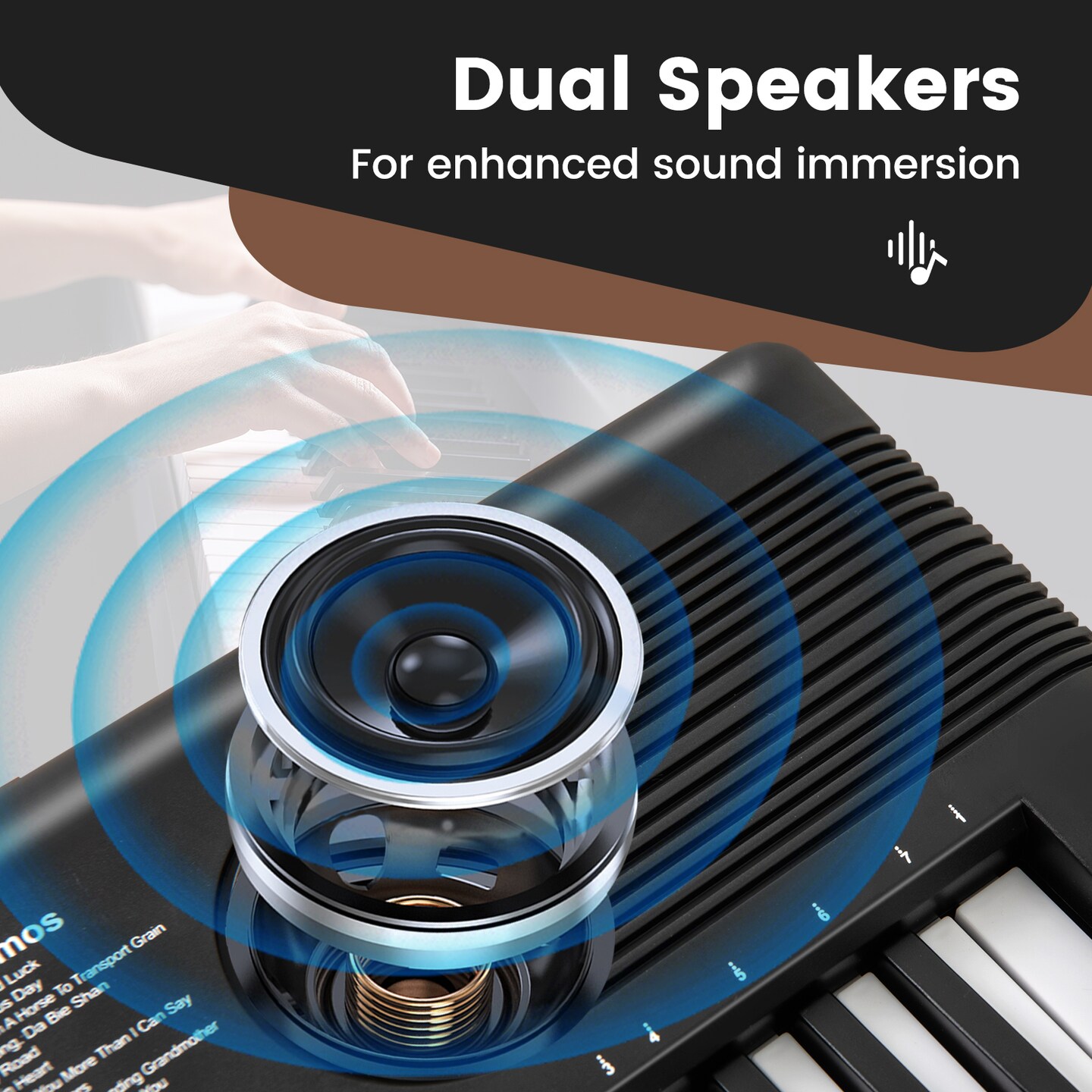 Black Electric 61-Key Keyboard Piano with Microphone, Power Adapter, and Accessories