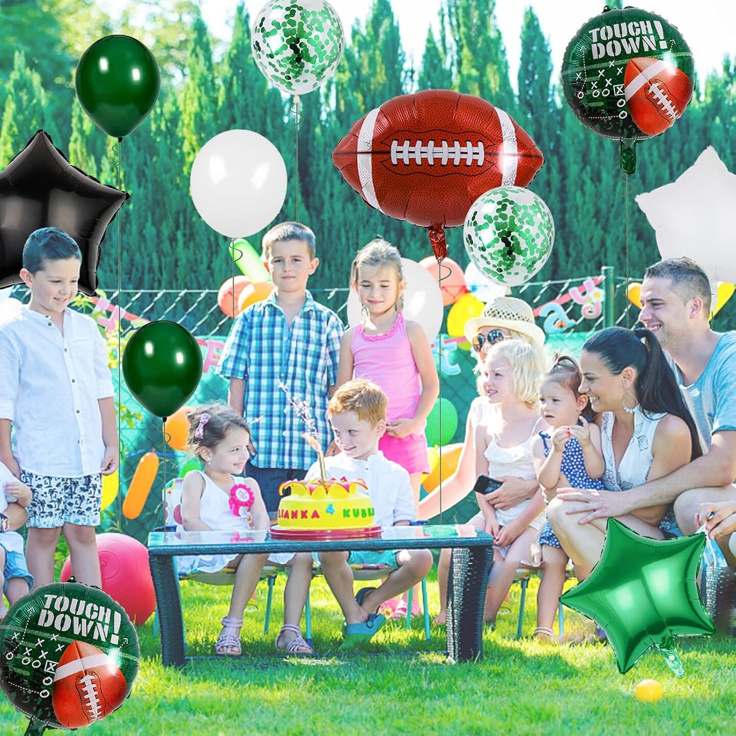 Football Party Balloons,27 Inch Football Shape Balloon Mylar Foil Latex Balloon Bouquet for Kids Teenagers Sport Theme Birthday Party Decors, Super Sunday Touchdown Party Decors Supplies