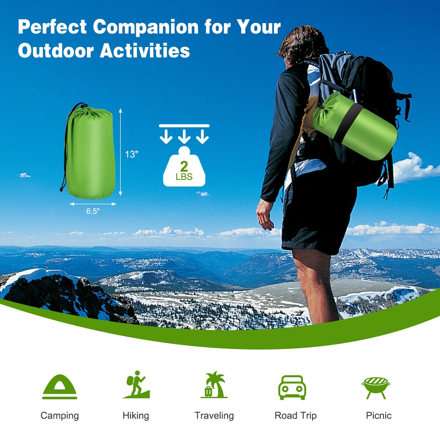 Self-Inflating Air Mattress Sleeping Pad with Sturdy Nylon, Portable Design