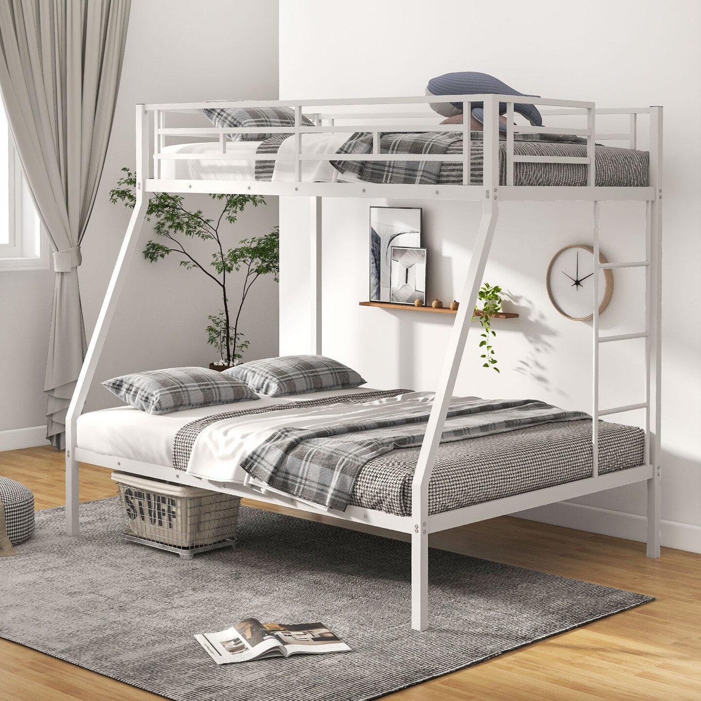 Metal Slatted Bed Frame for Teens Adults Noise-Free No Box Spring Required