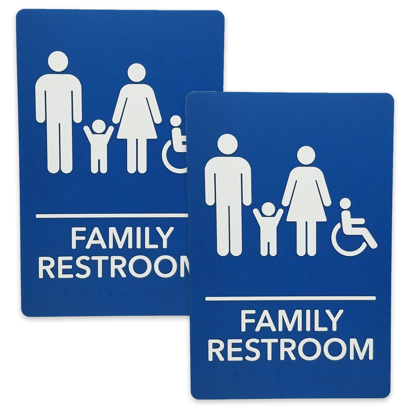 ADA-Compliant Wayfinding Signs &#x2013; Durable, Non-Glare, Scratch-Resistant &#x26; Ready to Install. Featuring Grade 2 Braille &#x26; Raised Tactile Text, These Premade Signs Ensure Easy Compliance for Businesses 2 Pack