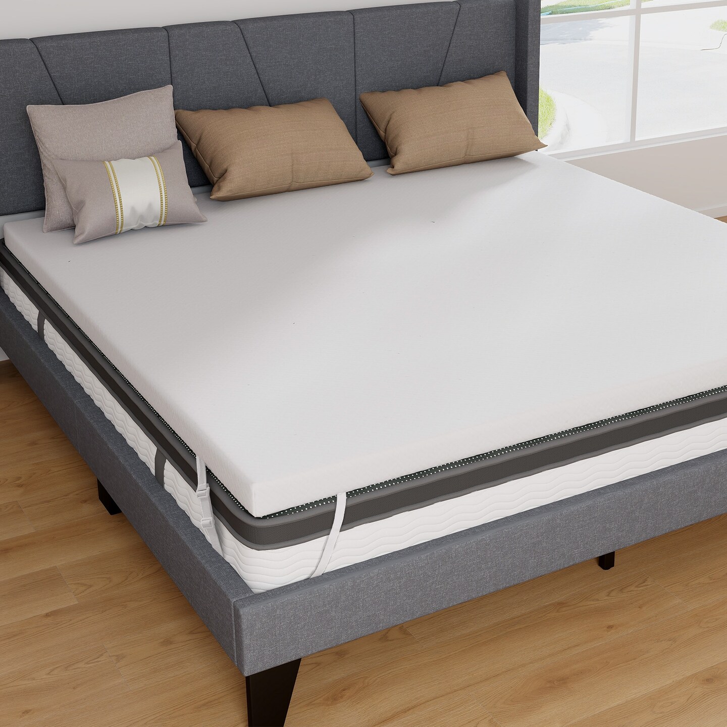 Gel Infused Memory Foam Mattress Topper Cooling Pressure Relief