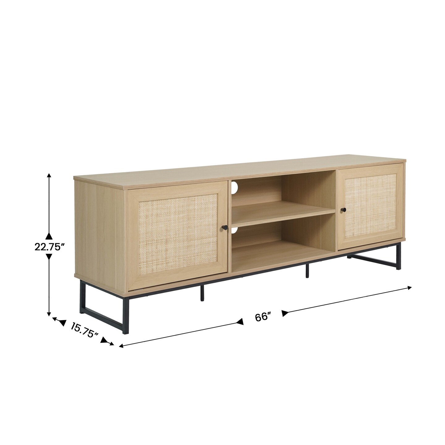 Merrick Lane Burkett 65" Mid-Century Modern TV Stand Made with Durable Engineered Wood Accommodates up to 70" TV's