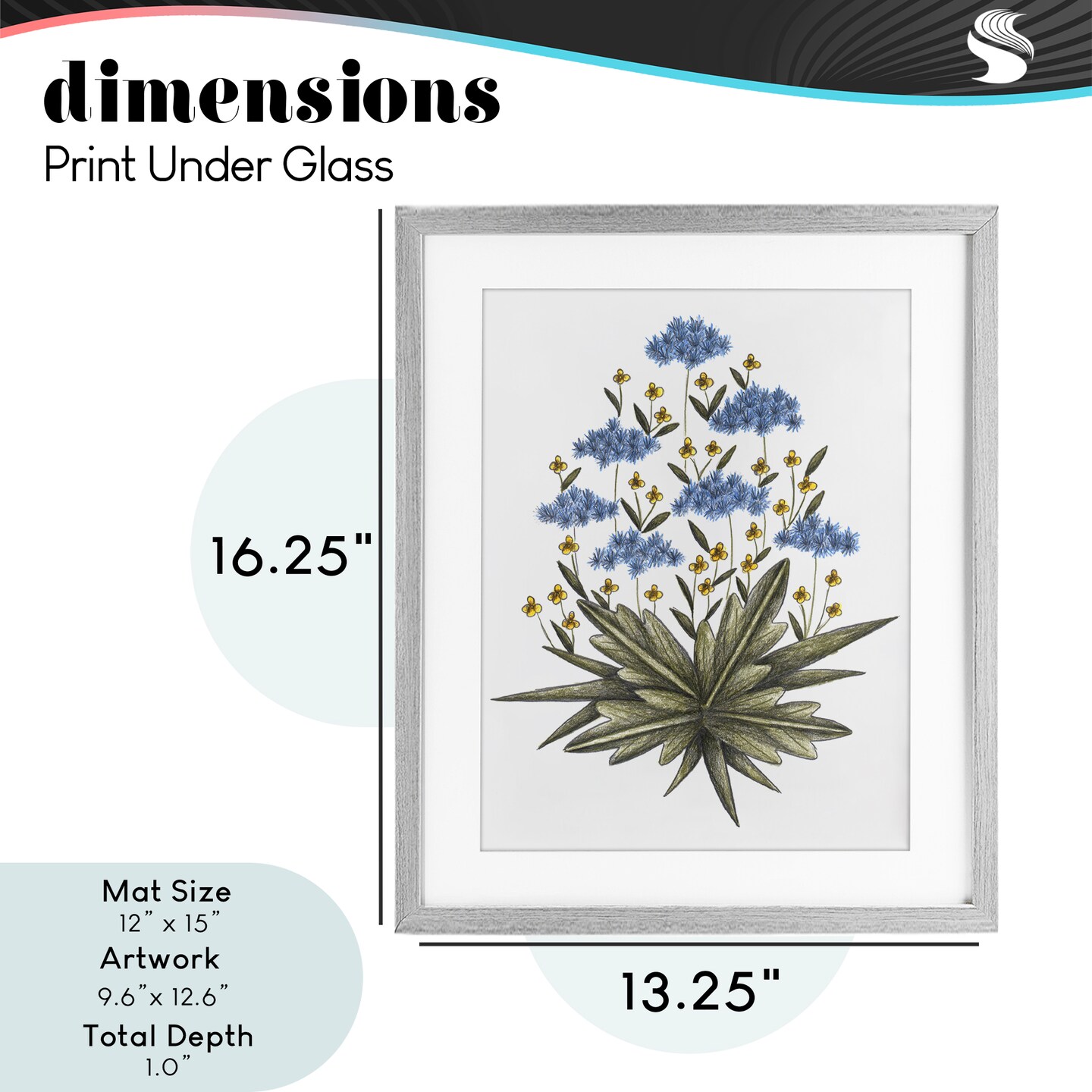 Stupell Industries Where Wild Flowers Bloom Framed Print Under Glass, design by Cecilia Battaini