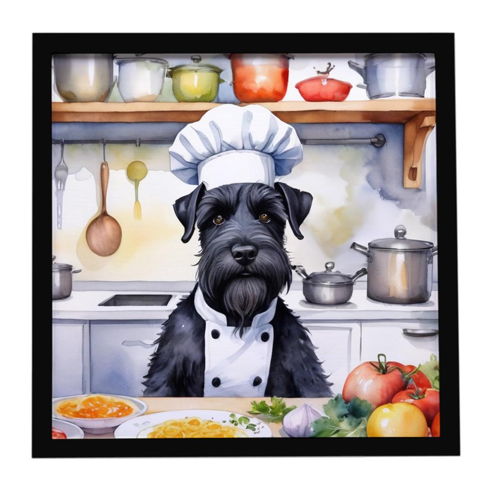 Edge Collections - 8" x 8" - Multicolor - Kitchen Wall Art Framed Metal The Chef - 1 Piece