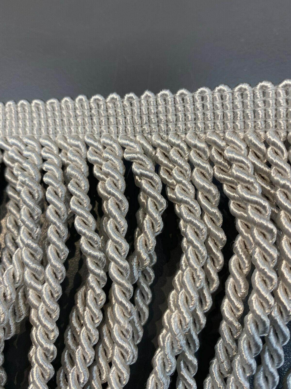 1 Yard White Bullion Fringe Trim 6 Inches Wide for Curtains, Upholstery, and Home Decor