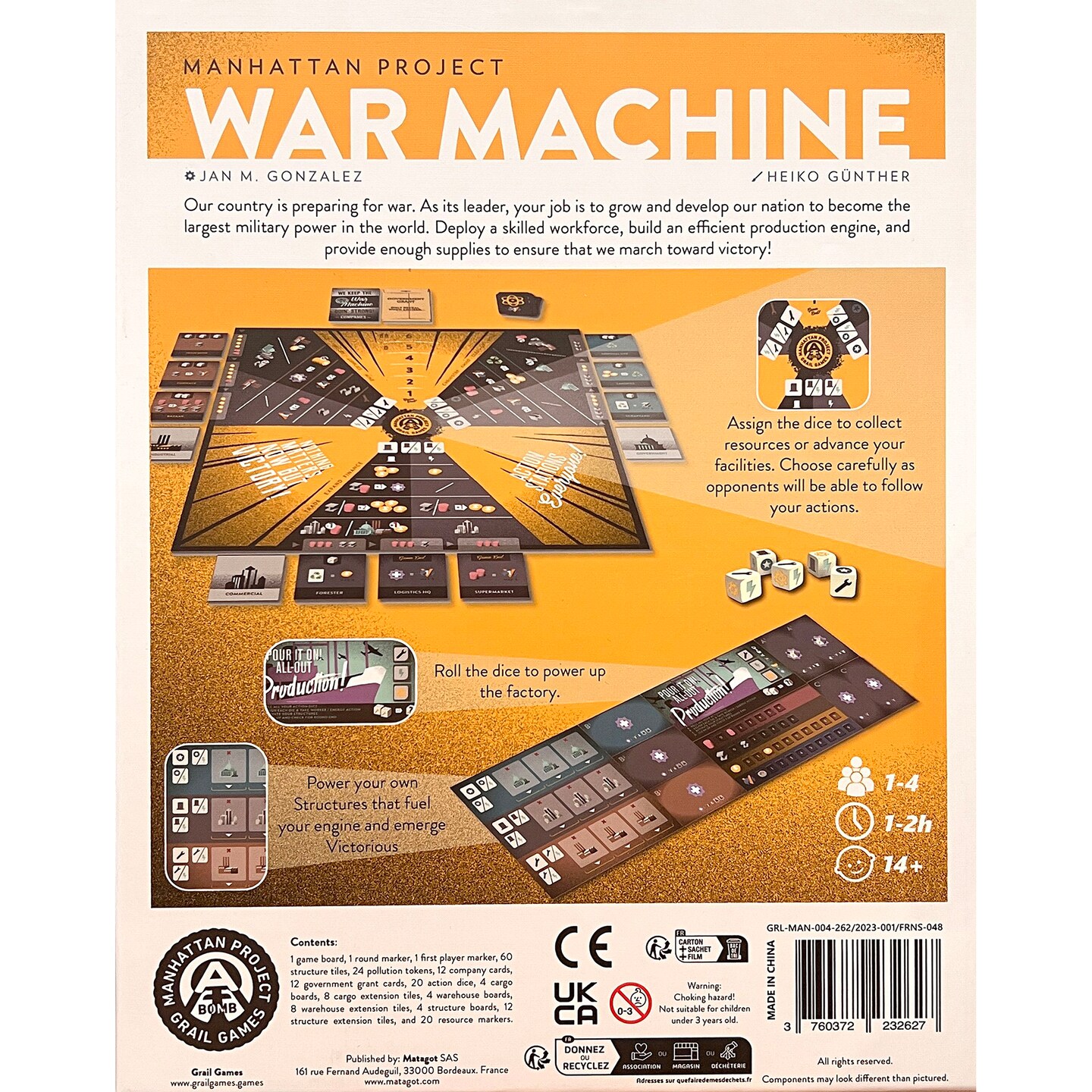 Matagot: Manhattan Project: War Machine - Strategy Board Game, Grow &#x26; Develop A Nation, Building &#x26; Resource Management, Age 12+, 1-4 Player, 30-60 Min