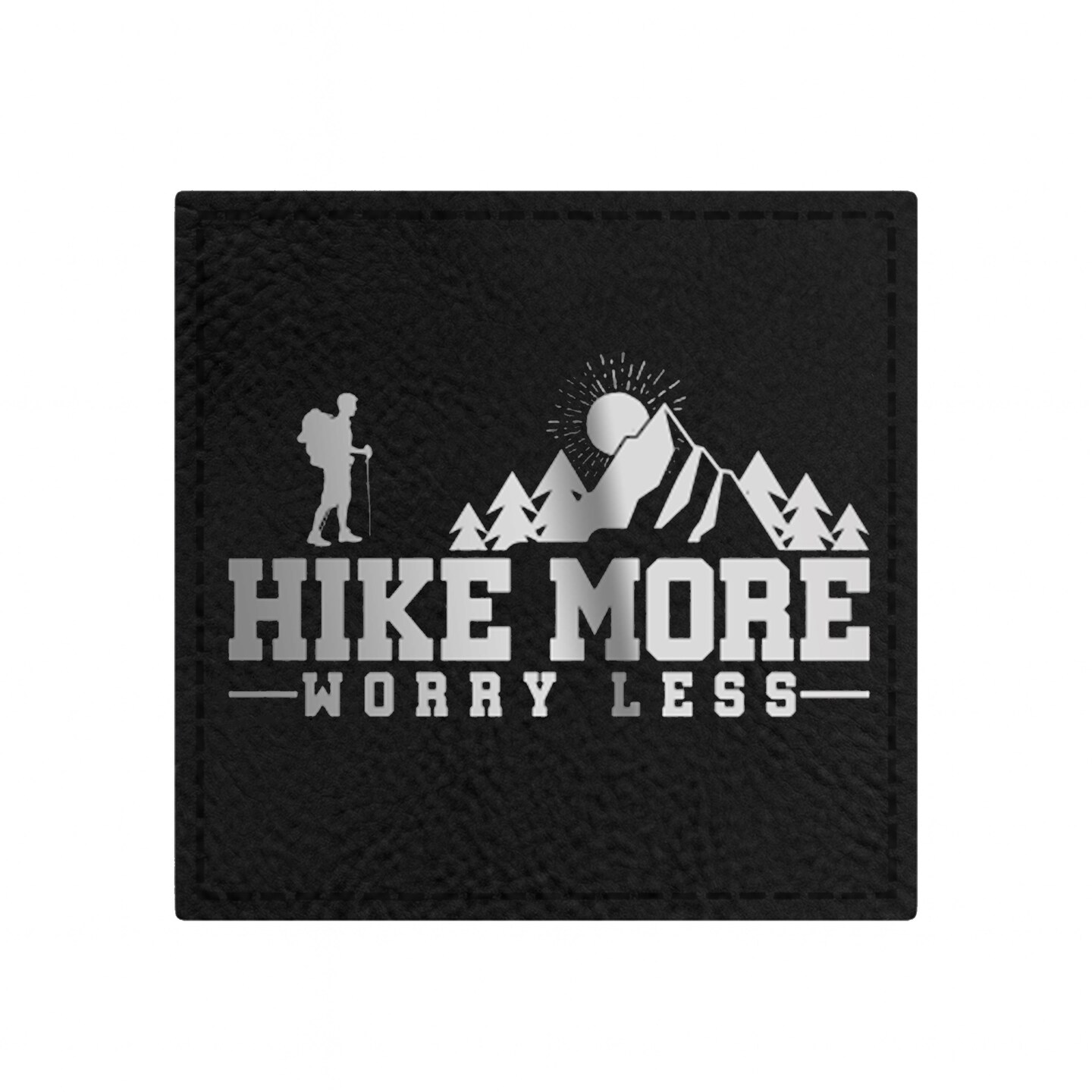 Engravable Leather Patch Blanks for Hats, Jackets & Bags – Laserable Faux Leather Patches with Adhesive & Stitch – Leatherette Apparel Patches (Square, 5 Pack)